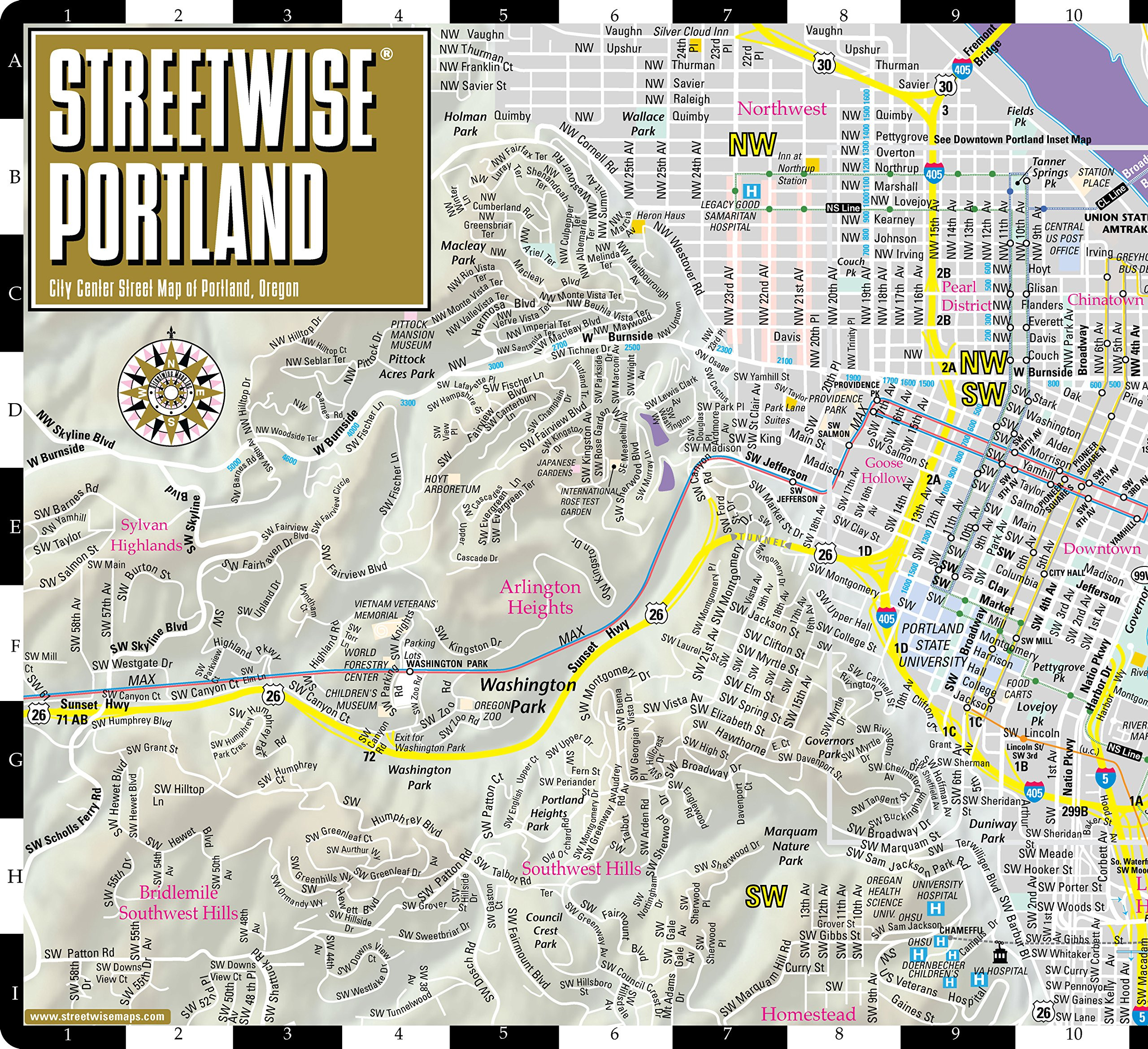 Printable Map Portland Oregon Unique Streetwise Portland Map Laminated