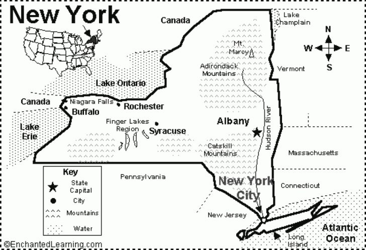 New York State Map Quiz Printout Enchantedlearning Throughout