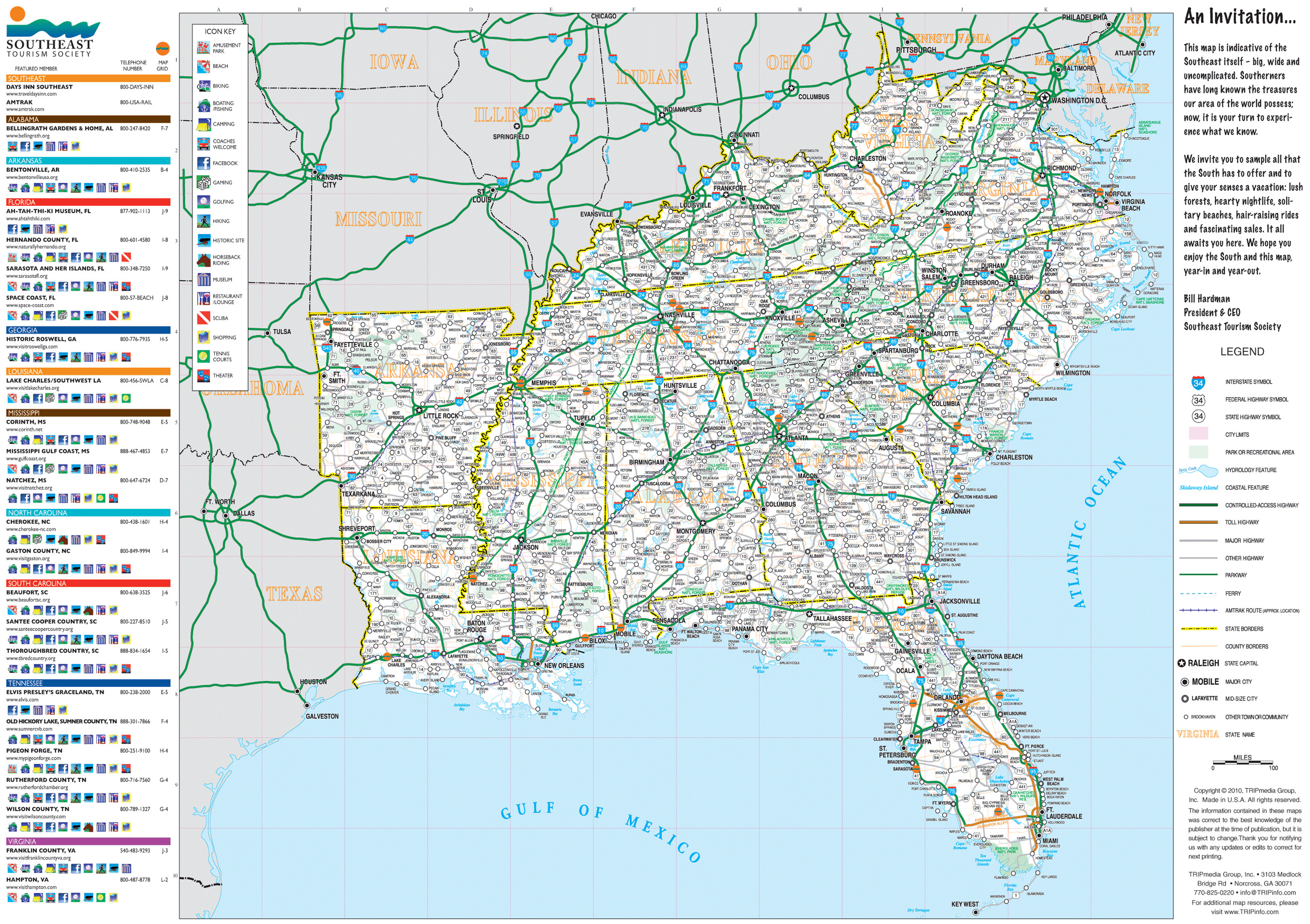 Southeast USA Map