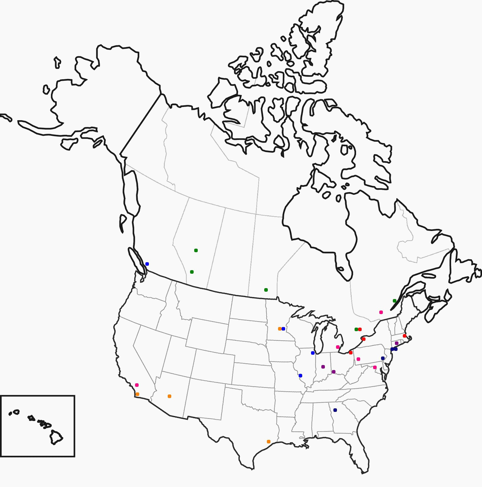 Map Us and Canada Blank wp landingpages