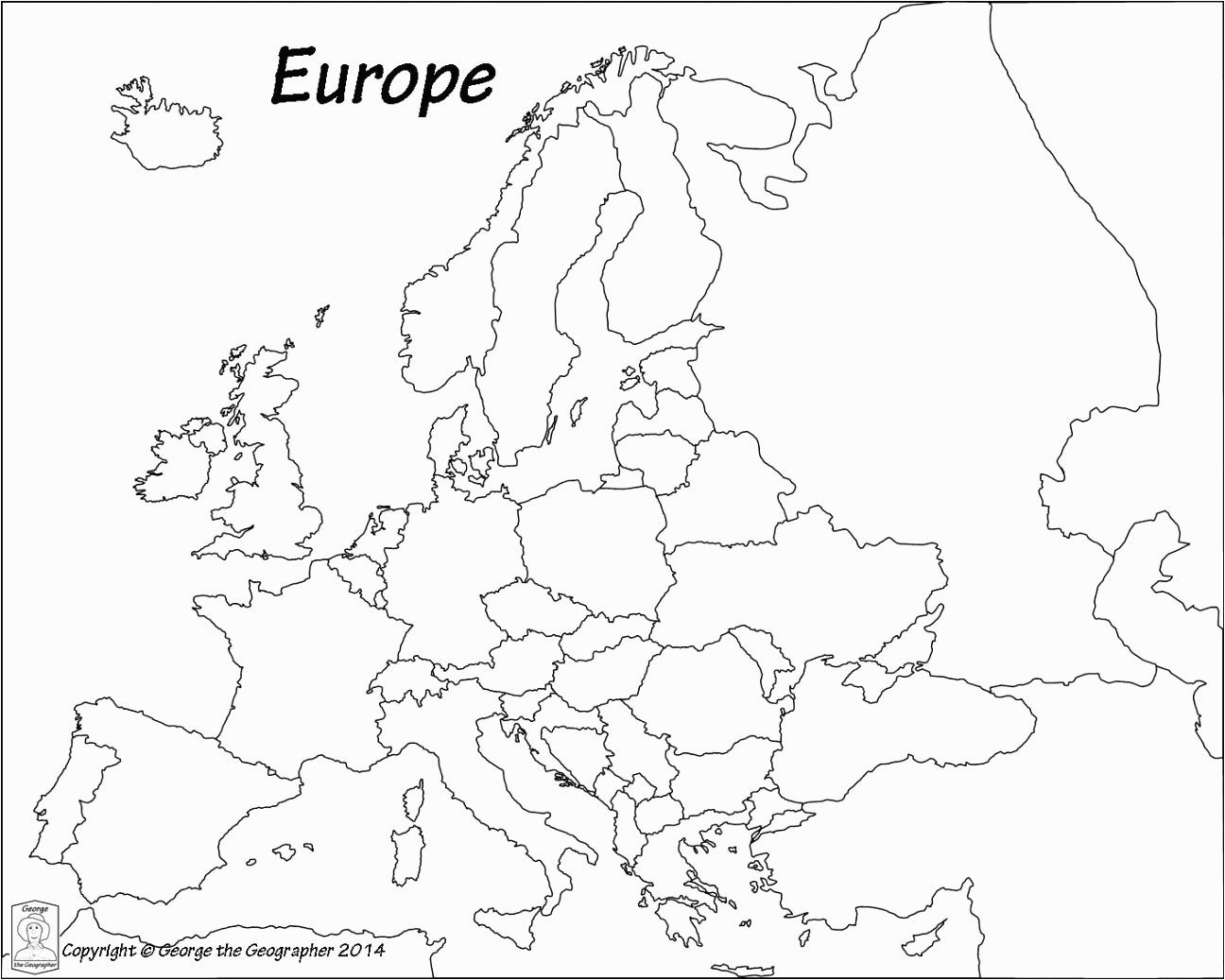 A Printable Map Of Europe Lovely Blank Map Europe Worksheet Blank Map Or Europe Outline Map Europe
