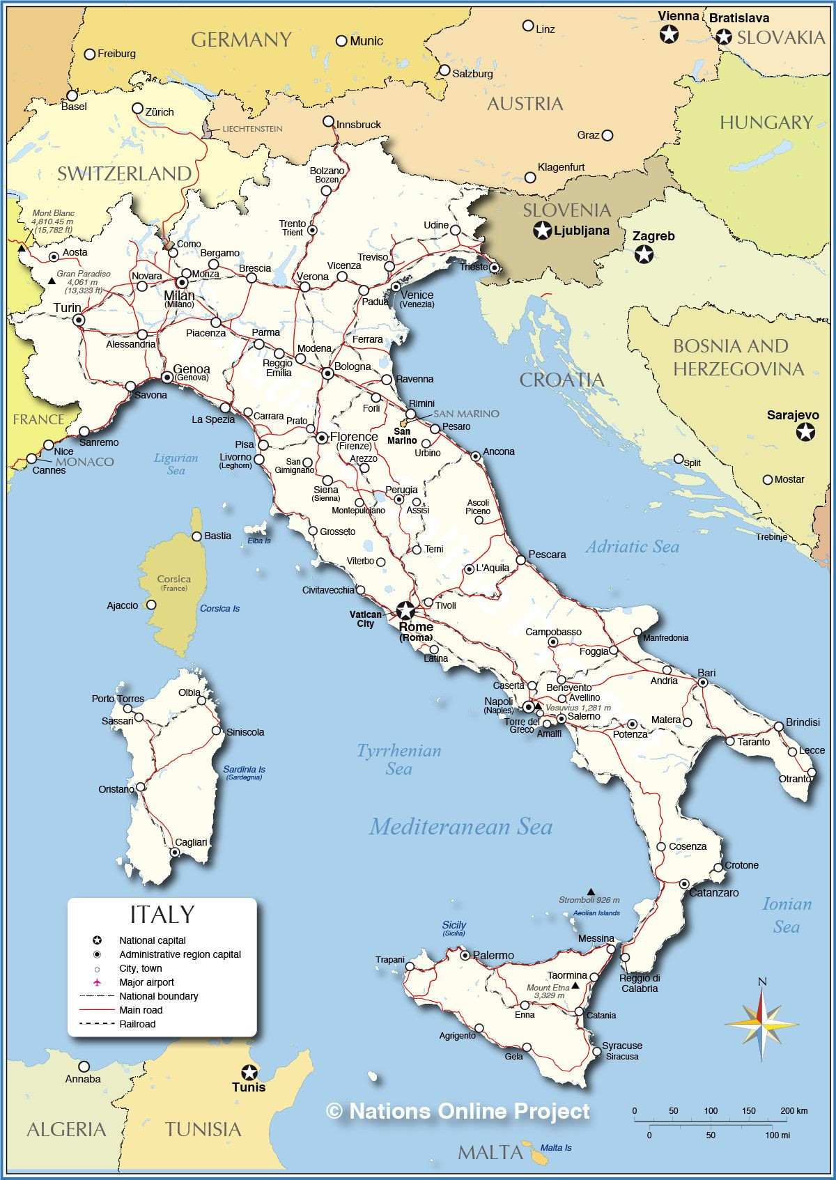 Detailed Map of Italy Italy on My Mind Pinterest