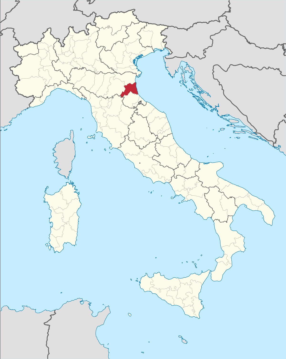 A Printable Map Of Italy New Province Of Ravenna