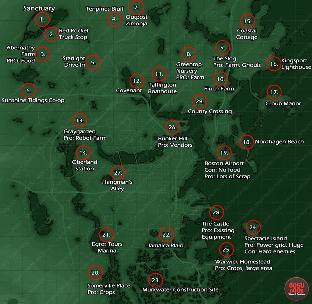 Fallout 4 Printable Settlement Map Lovely Settlement Locations Map Fallout 4 Video Games