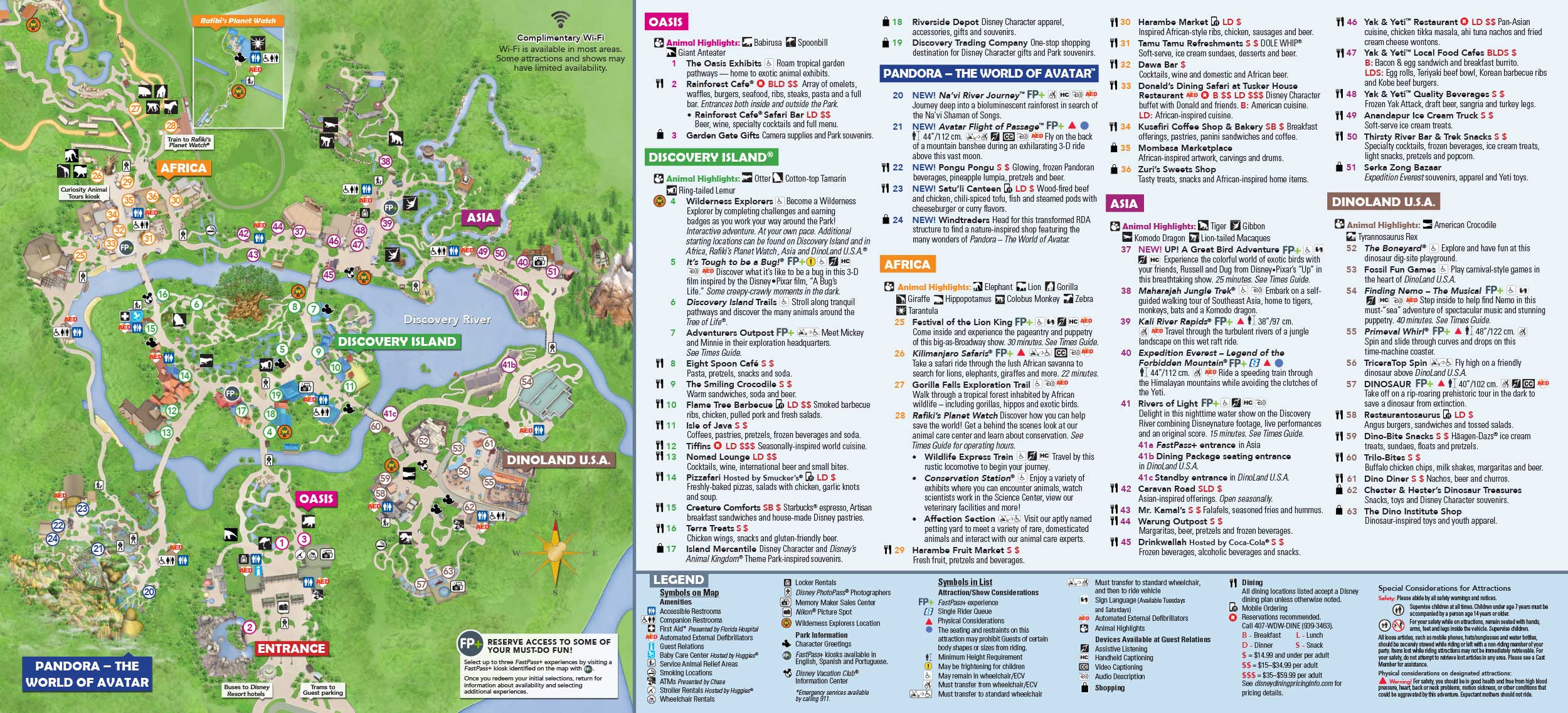 Printable Disneyland Map 2017 Awesome Disney S Animal Kingdom Map Theme Park Map