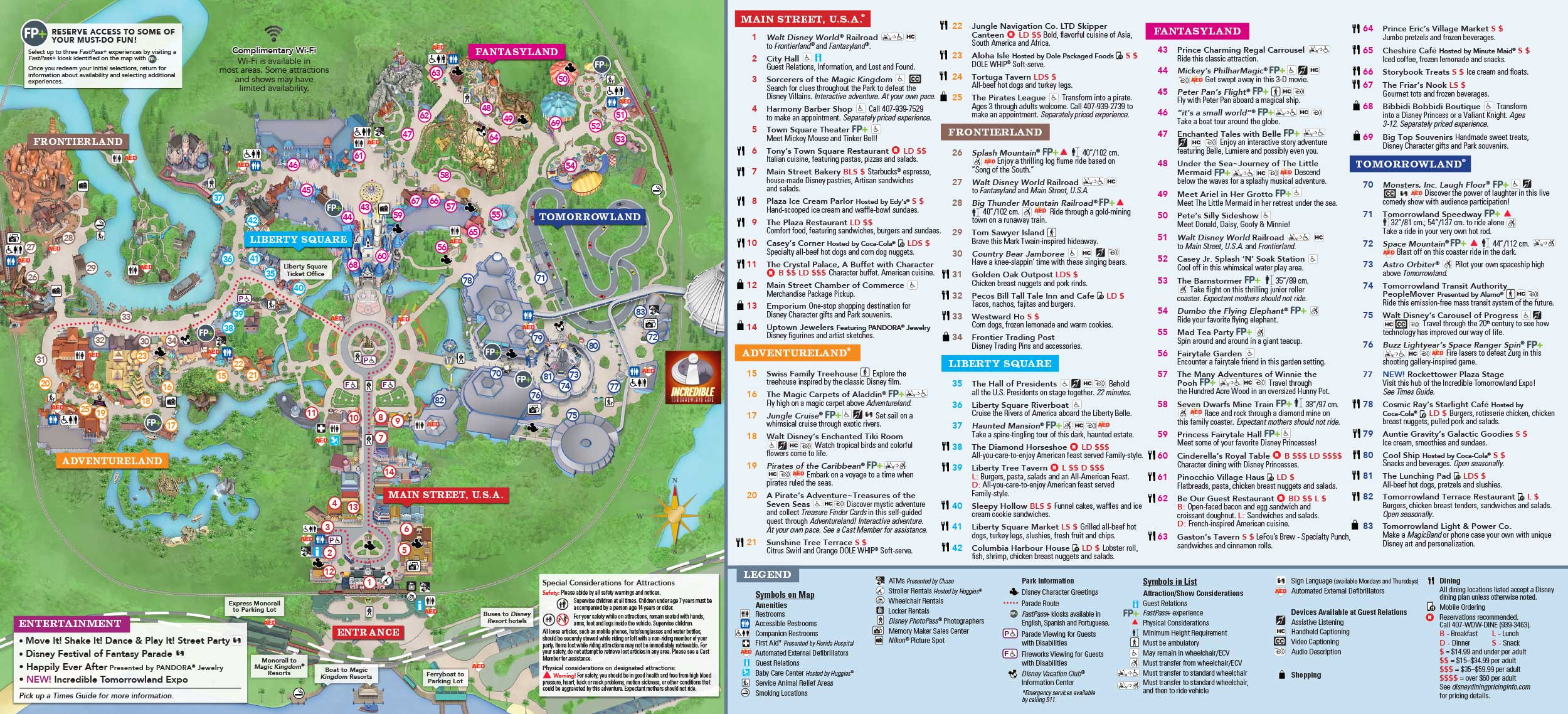 Printable Disneyland Map 2017 Luxury Magic Kingdom Park Map Walt Disney World