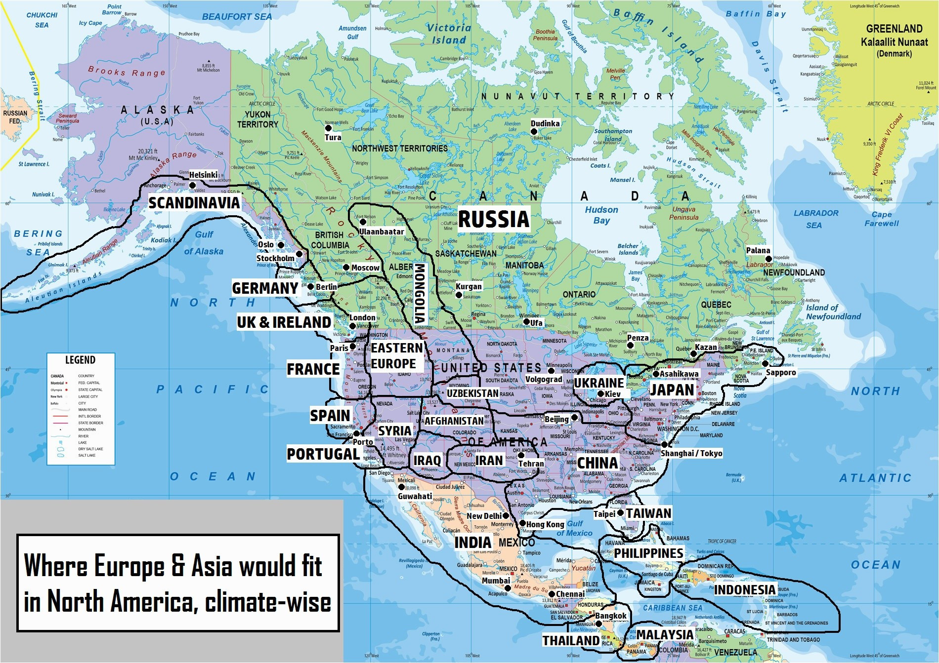 Political Map north America Printable Us Canada Map with Cities Save