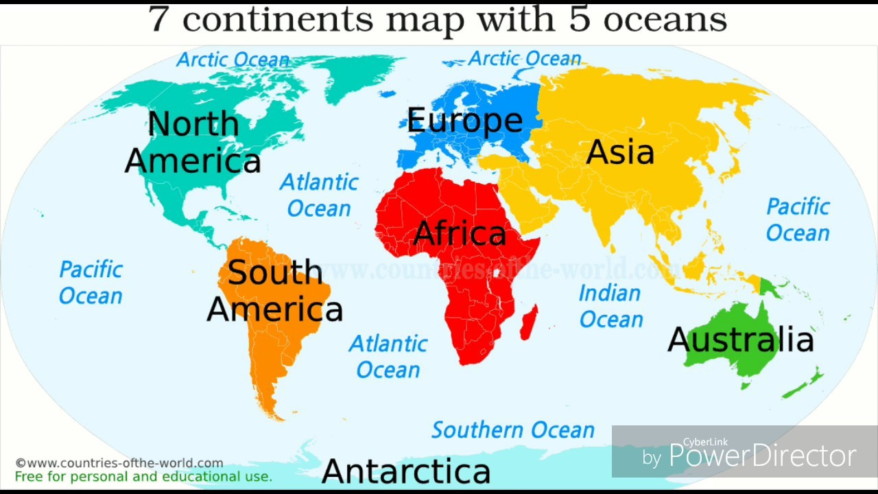 World Map Quiz Continents New 7 And 5 Oceans In This Throughout