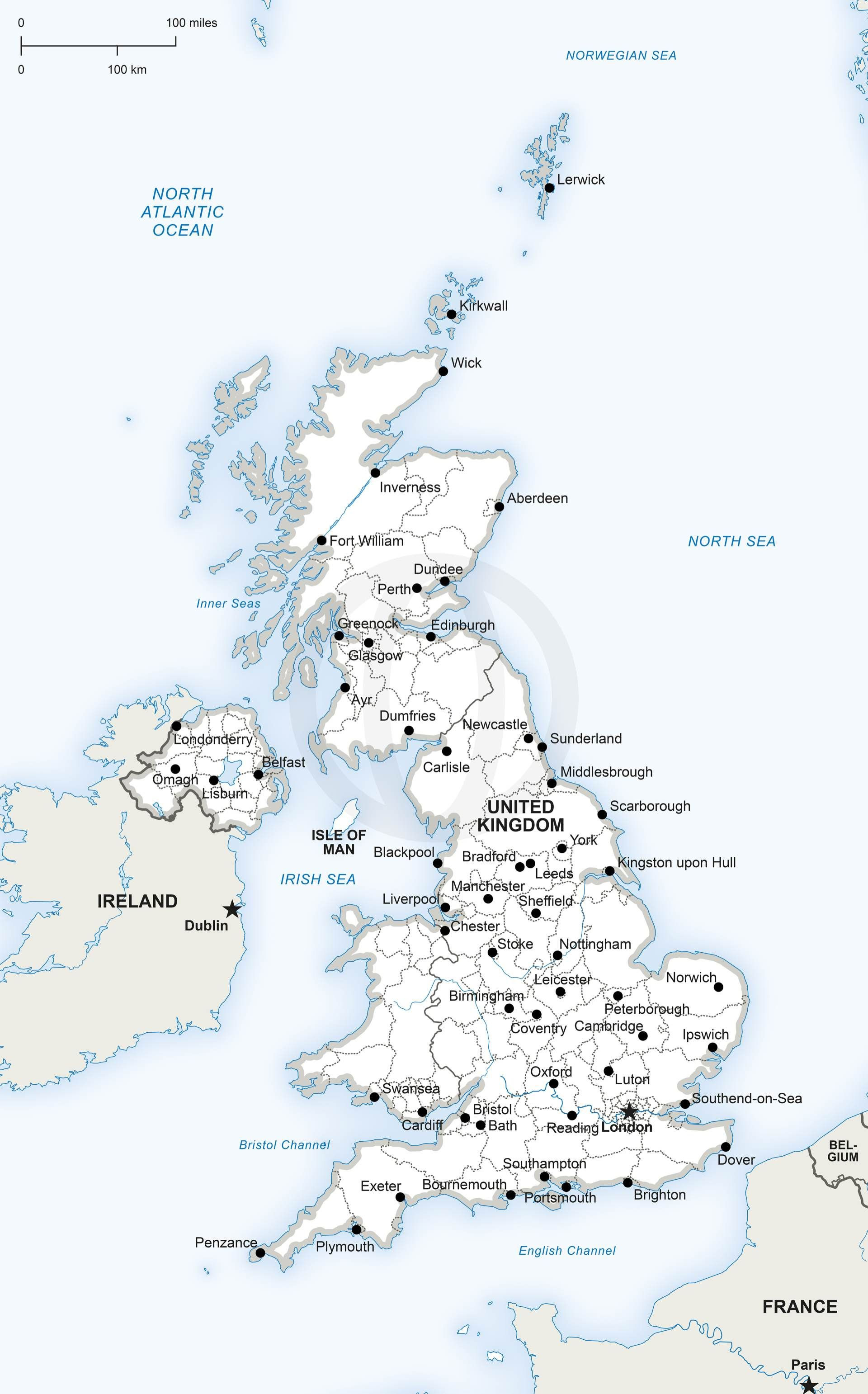 Vector Map of United Kingdom Political