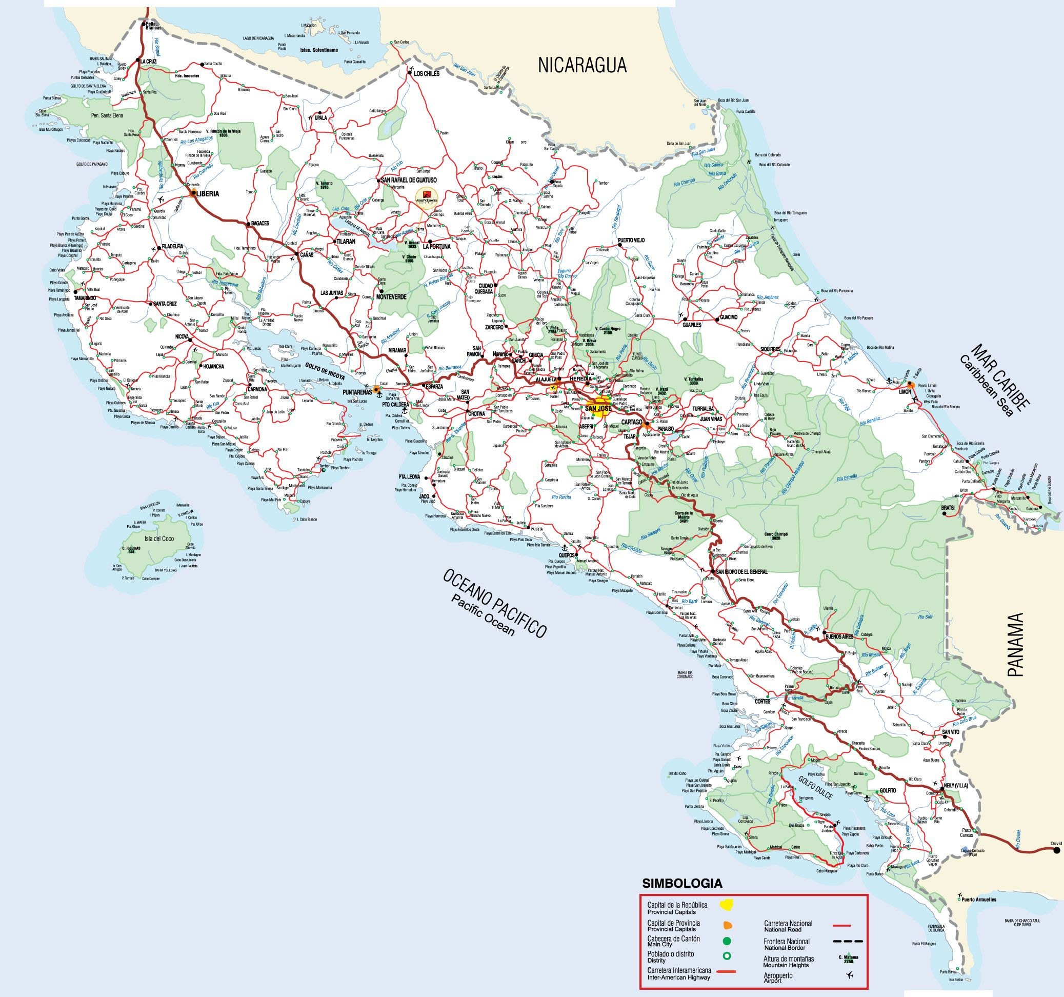 Printable Map Costa Rica Fresh Download Printable Driving Maps