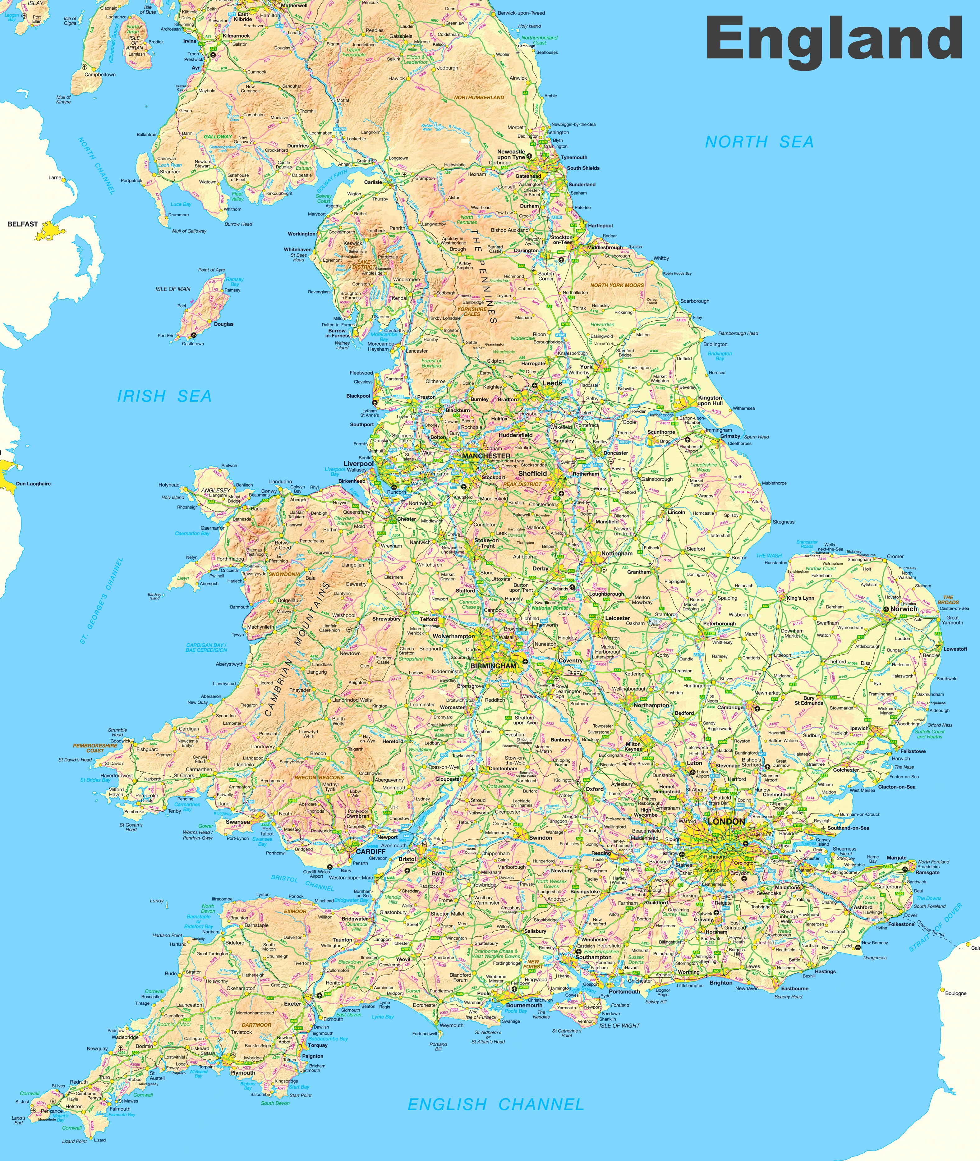Printable Map England Towns Cities Awesome Map Of England And Wales ï ¿