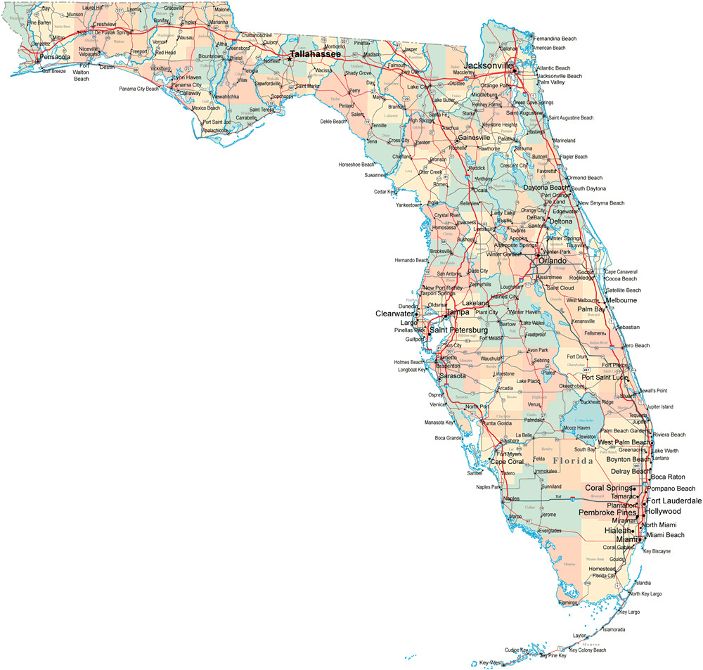 Printable Map Florida Awesome Big Cities In Florida Map