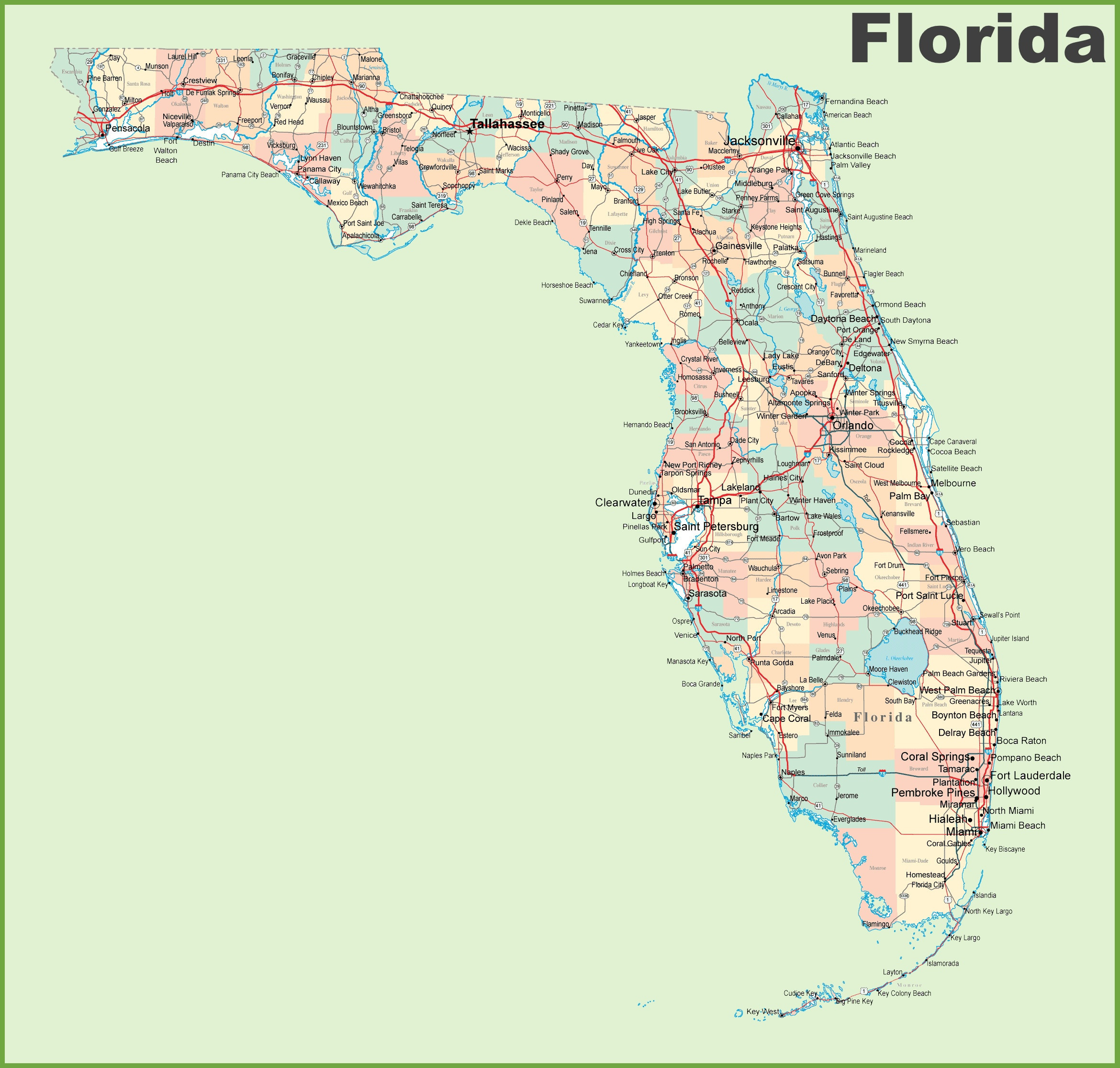 Printable Map Florida Luxury Free Downloads Florida State Map Showing Cities Uptuto
