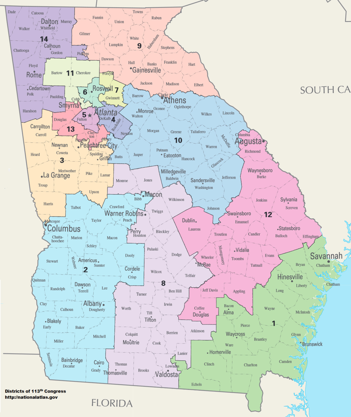 Printable Map Georgia Elegant Georgia S Congressional Districts