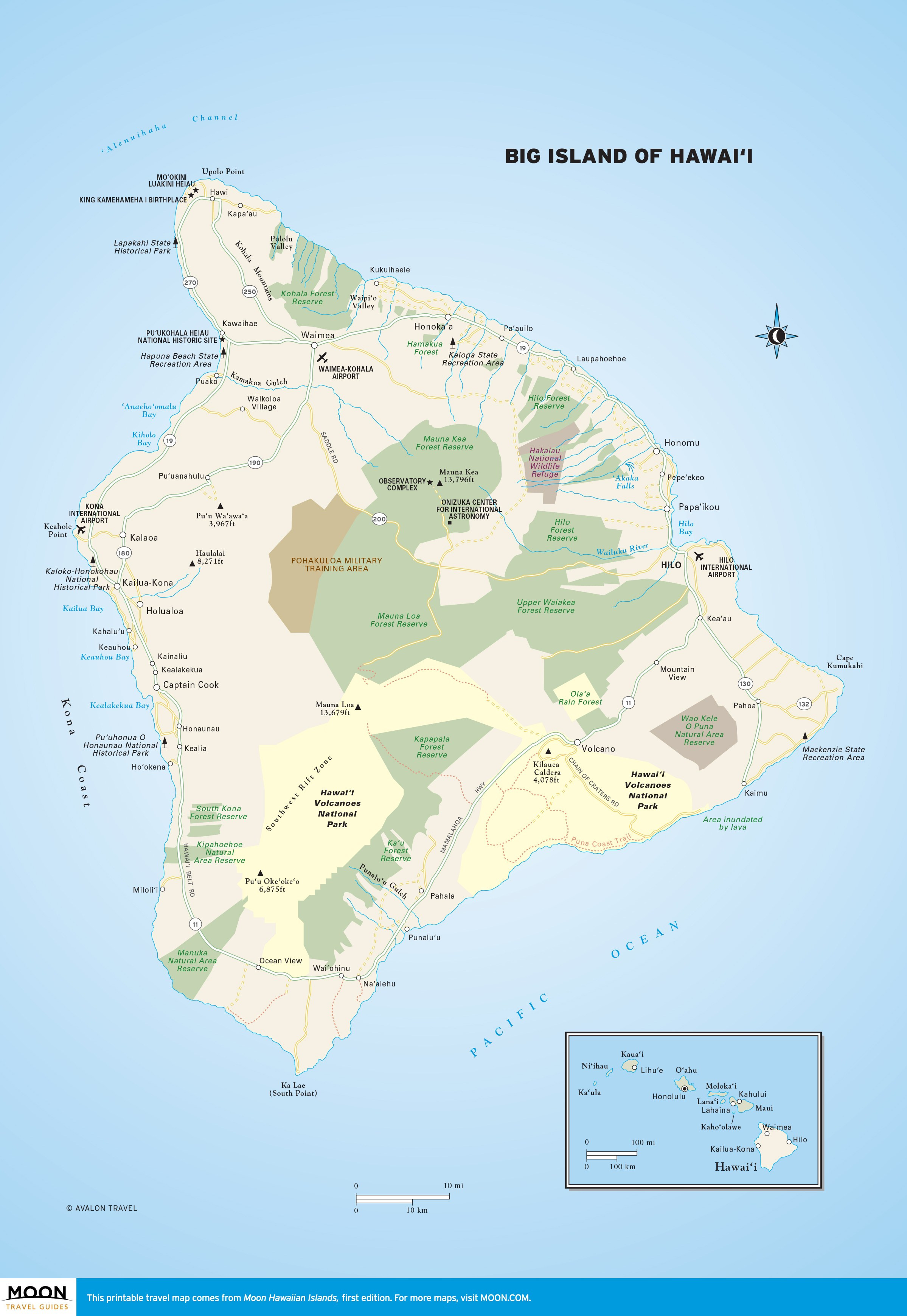 Printable Travel Maps of the Big Island of Hawaii
