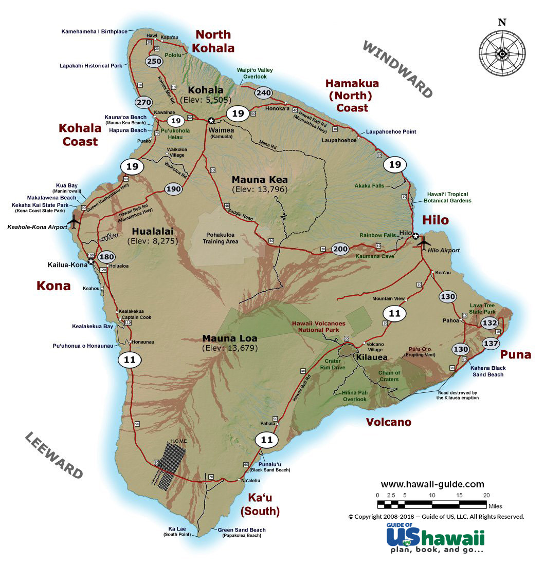 Printable Map Hawaiian Islands Lovely Big Island Of Hawaii Maps