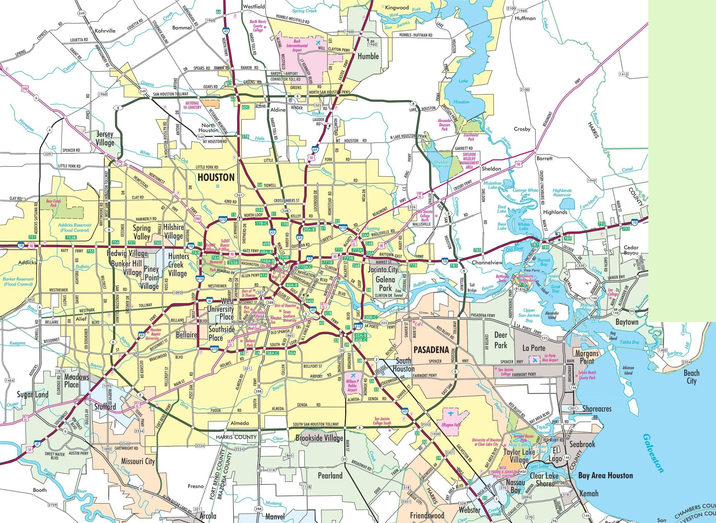 Houston Key Map Grid us map houston texas in 2369 X 1730