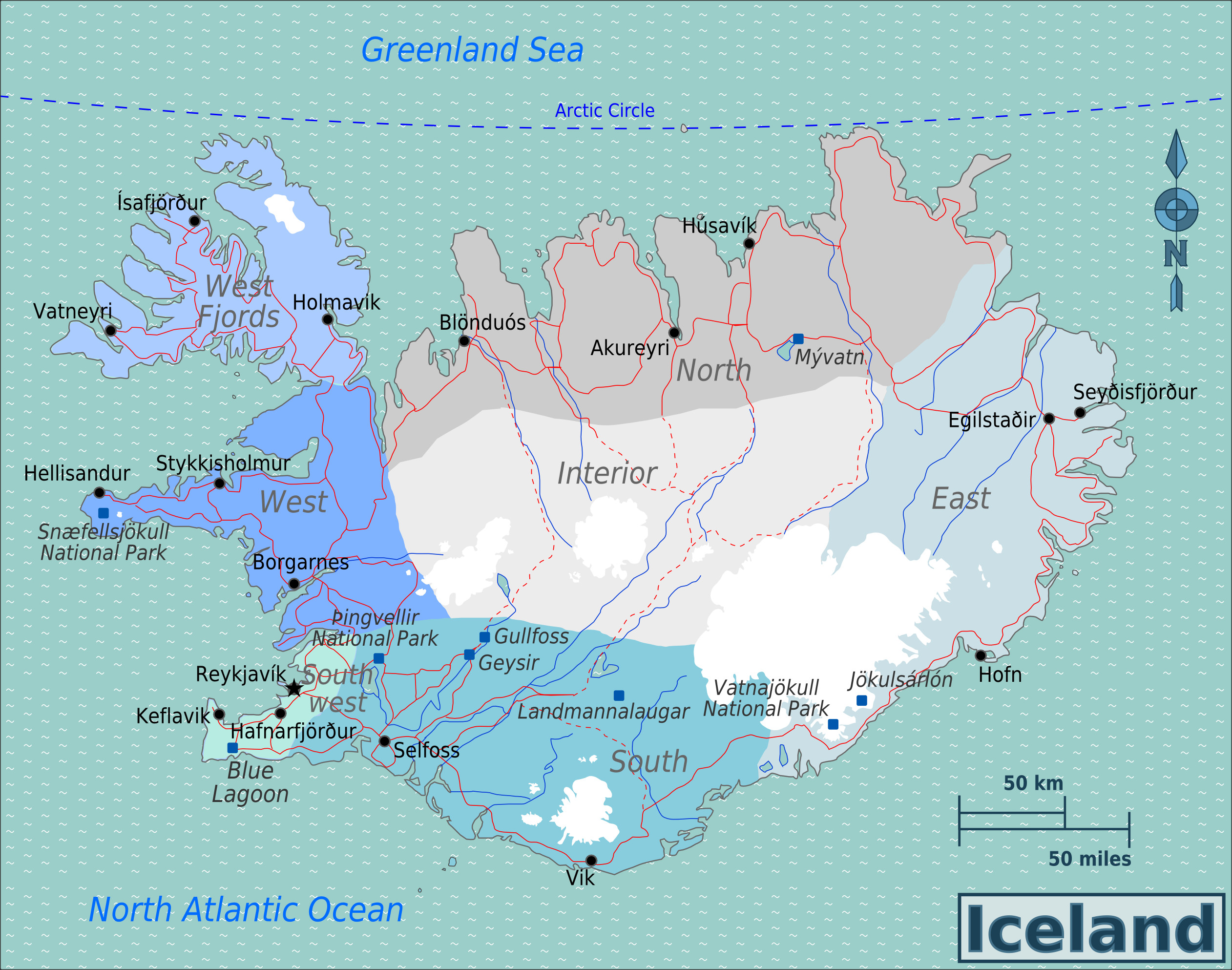 Printable Map Iceland Luxury File Iceland Regions Map 2 Wikimedia Mons