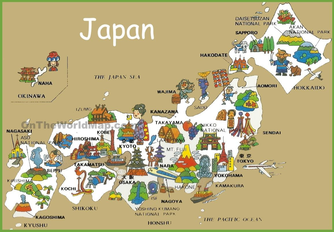 Printable Map Japan Fresh Pictorial Travel Map Of Japan Wanderlust Pinterest