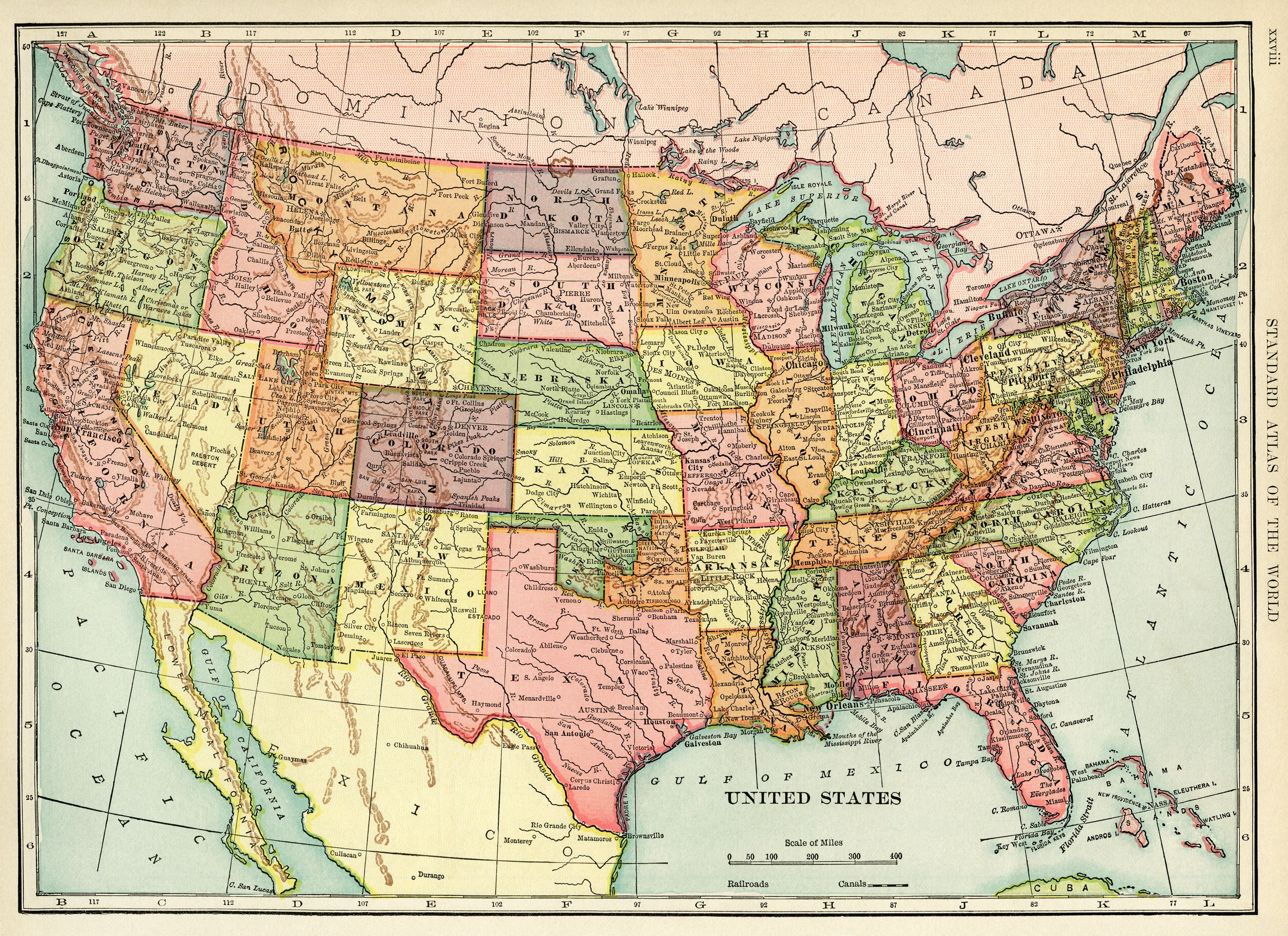 United States map vintage map antique map history