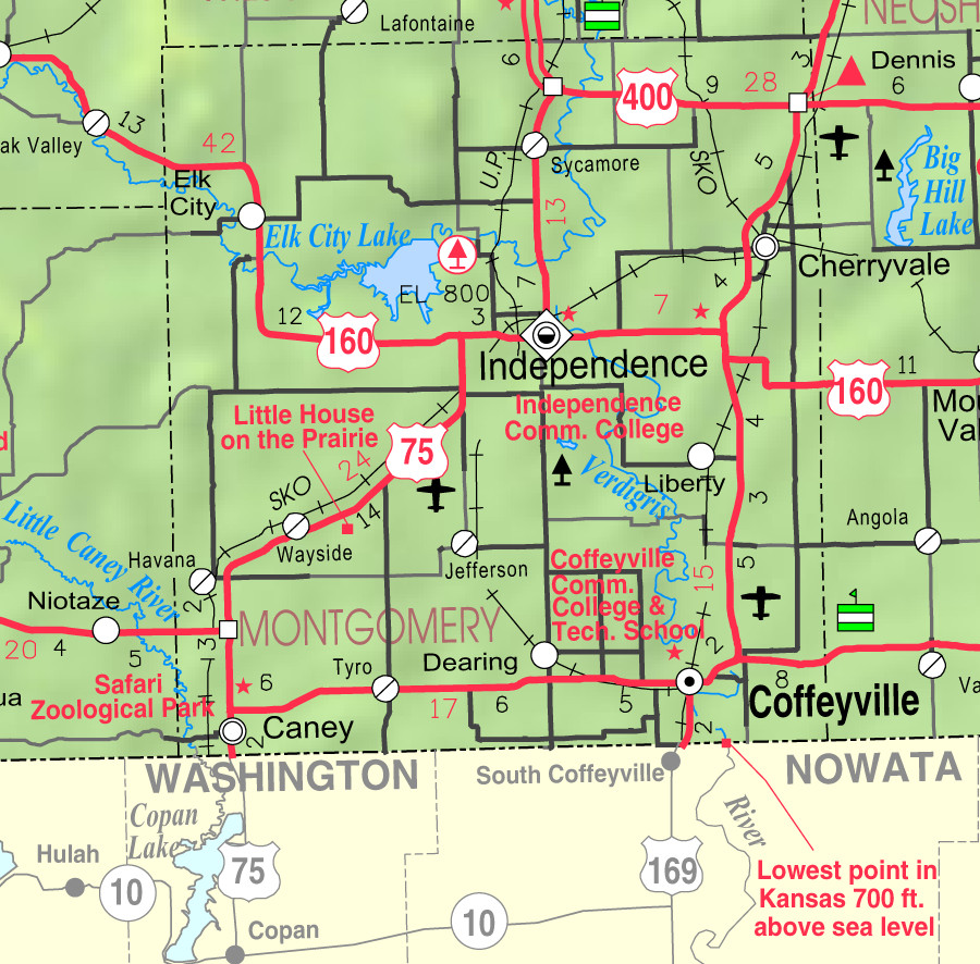 Printable Map Kansas City Beautiful Caney Kansas