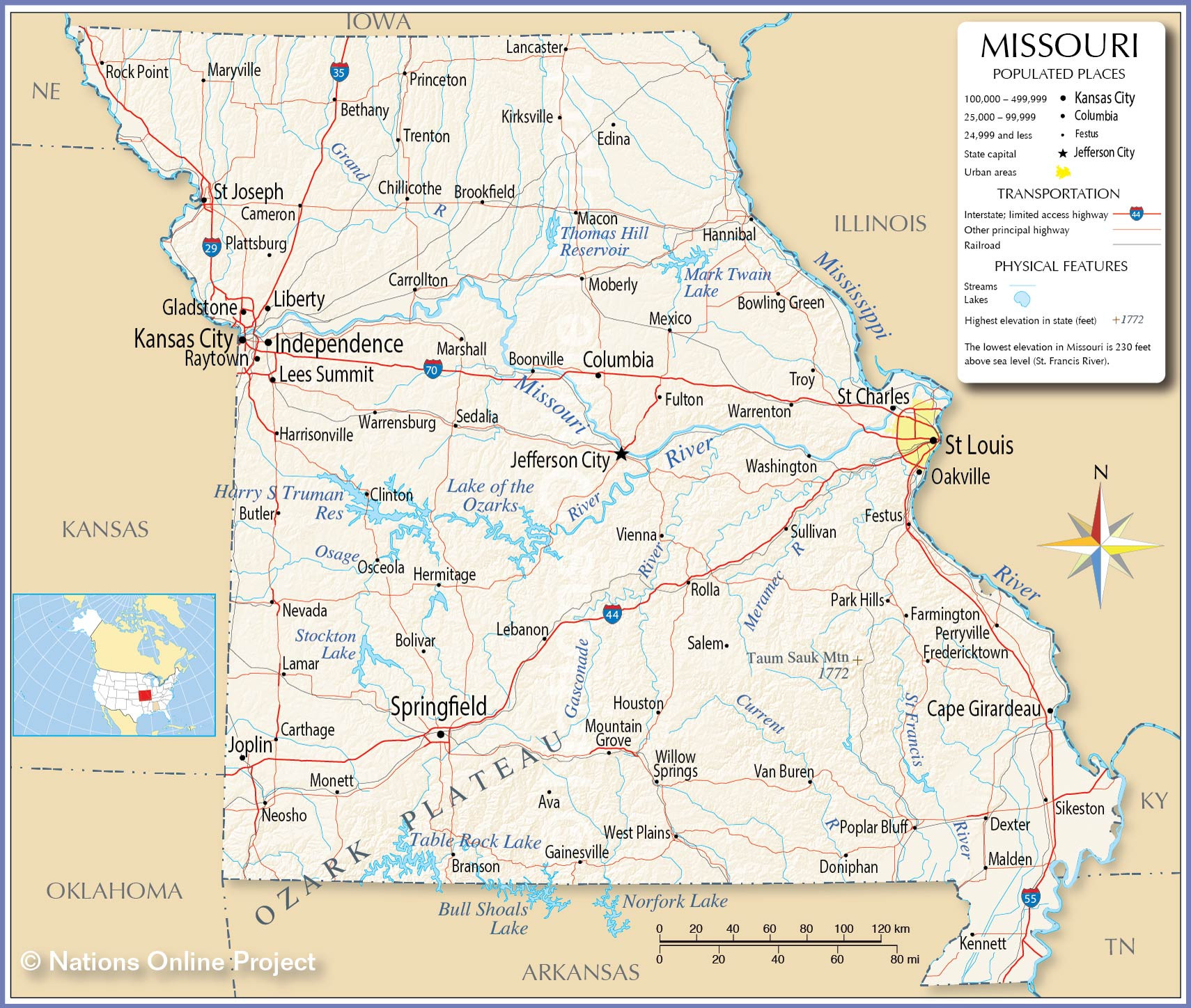 Printable Map Kansas City Elegant Reference Maps Of Missouri Usa Nations Line Project