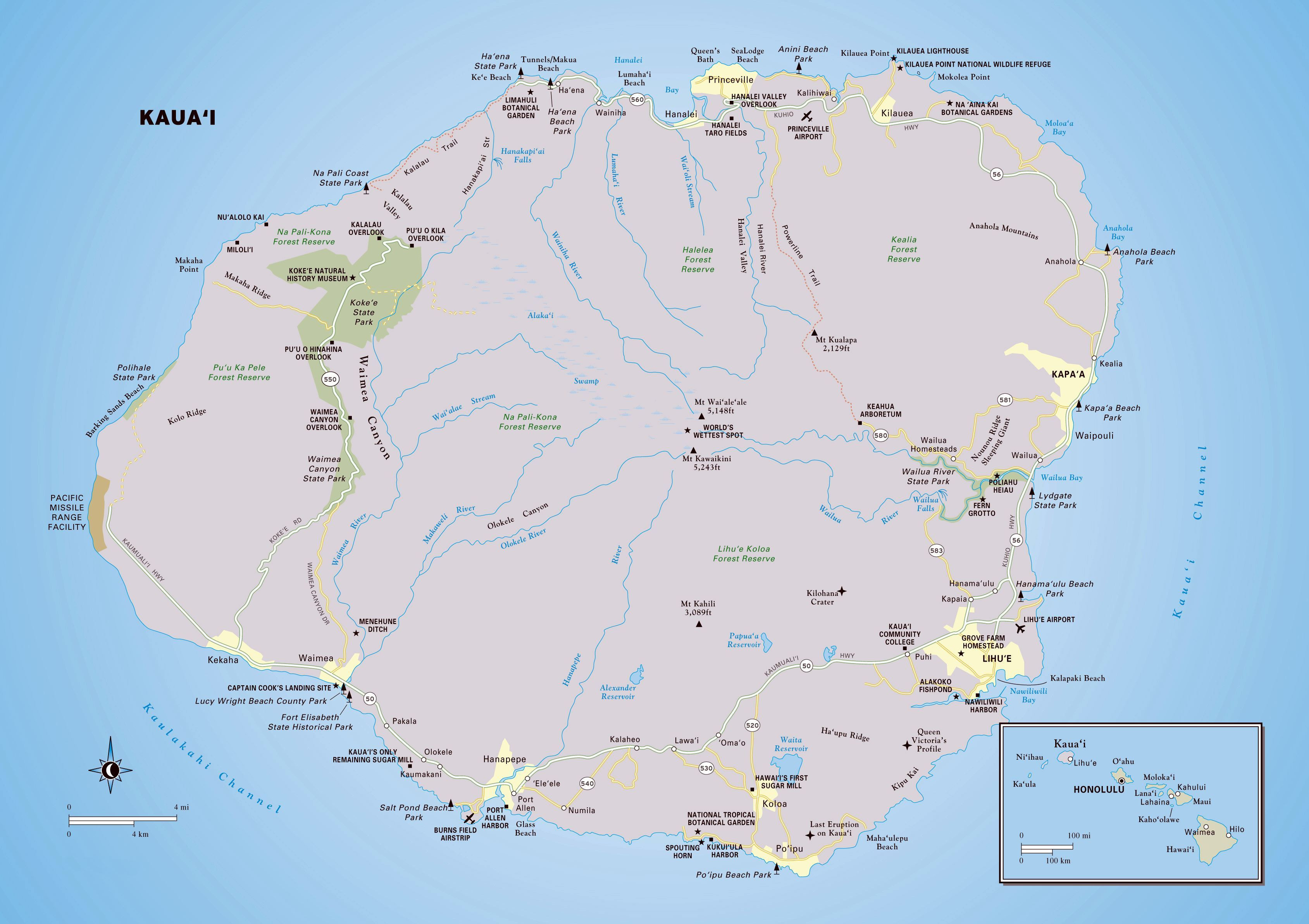 interior kauai map hanapepe 4K