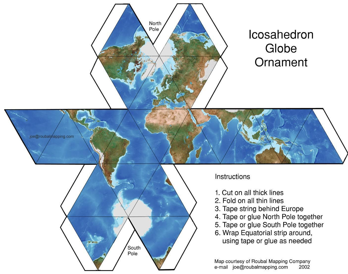 Printable Map Letters Awesome Diy Icosahedron Globe Motif Maps & Globes Pinterest
