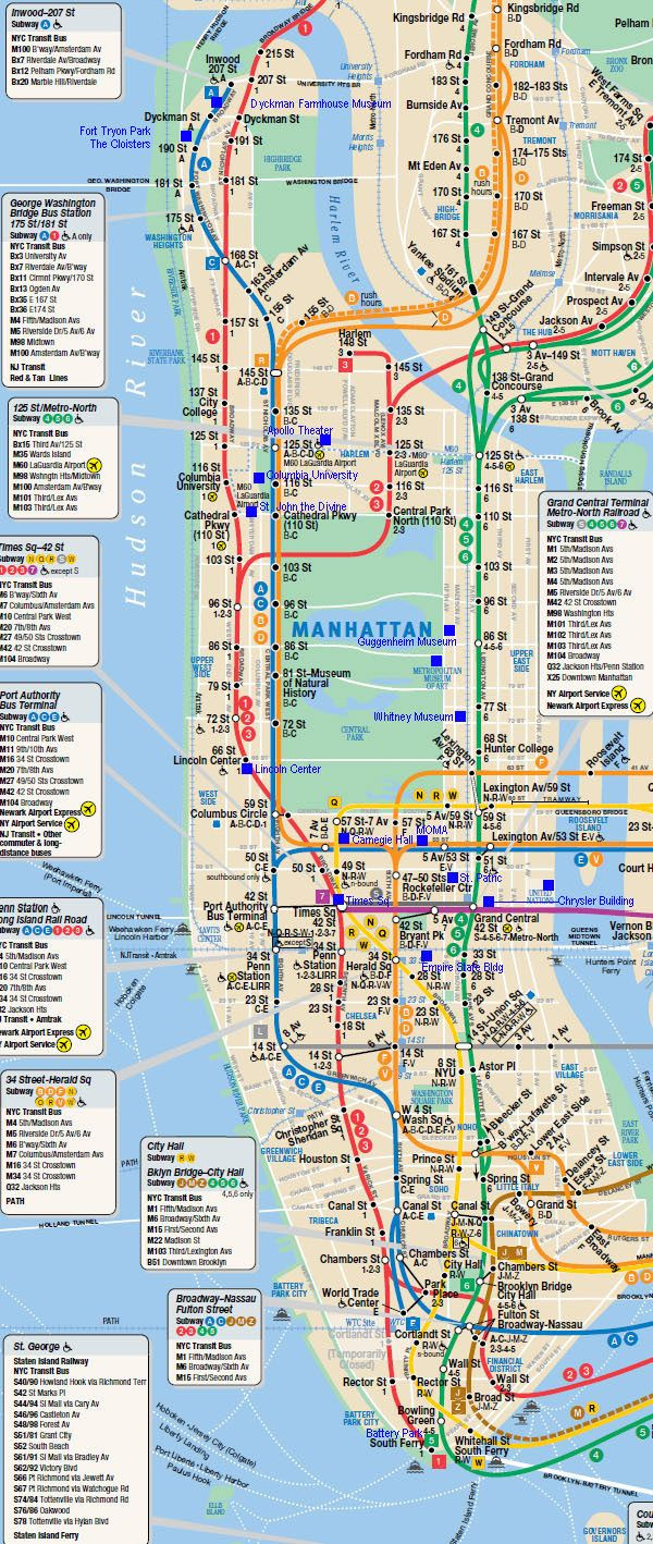 Printable Map Lower Manhattan New Detailed Subway Map Of Manhattan Manhattan Large Detailed