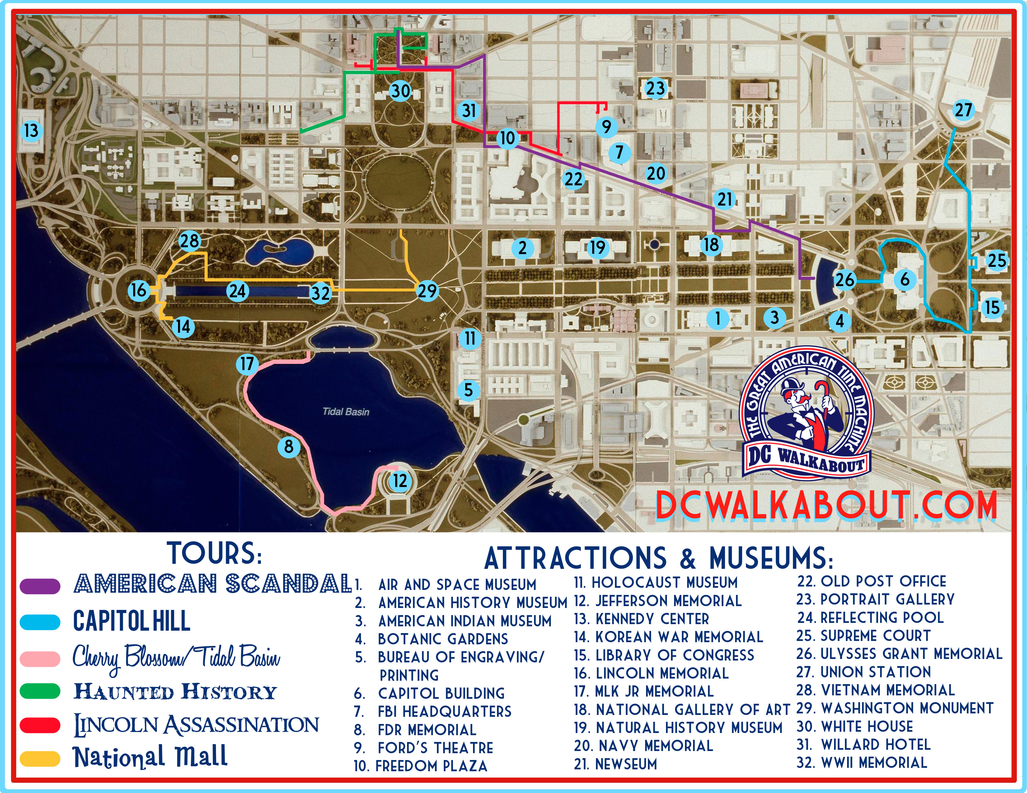 Printable Map National Mall Elegant Washington Dc Tourist Map Tours & Attractions