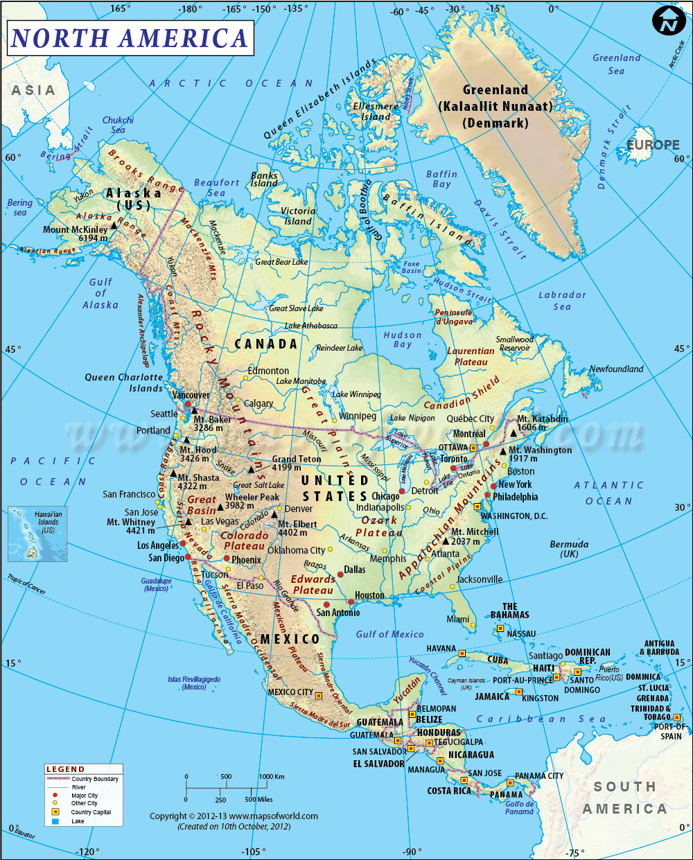 Printable Map North America Best Of One Of The Best Maps North America Shows Physical Landform Regions