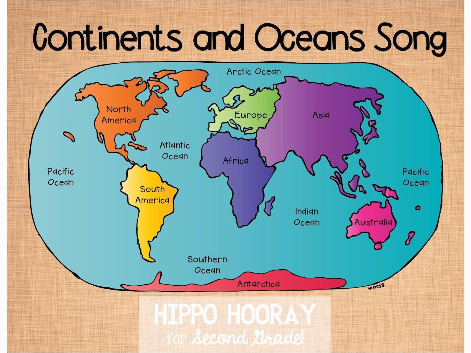 Printable Map Of 5 Oceans And 7 Continents Unique Continents Ocean Song And Video Europe Map With Oceans Disclaimer