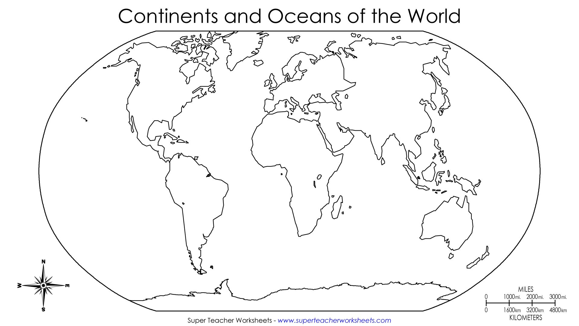 Best s of Blank Continent Map To Label Printable Blank World