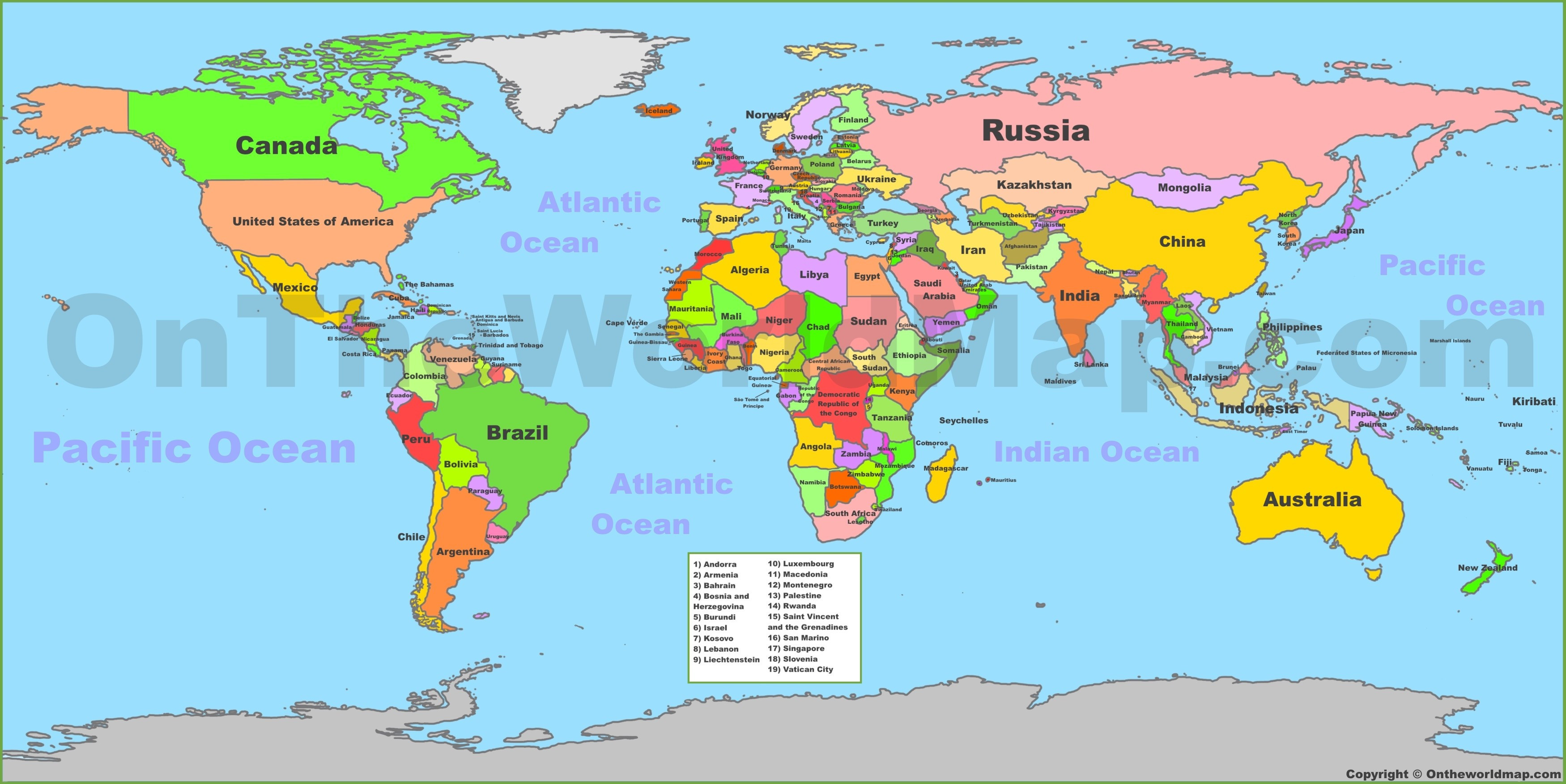 Political World Map Continents Printable Maps World Map with