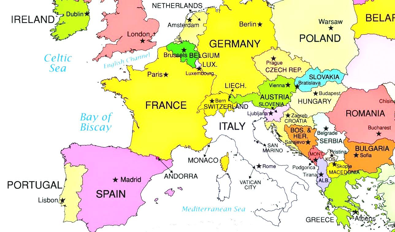 Printable Map Of Europe 1939 Awesome Labeled Map Europe