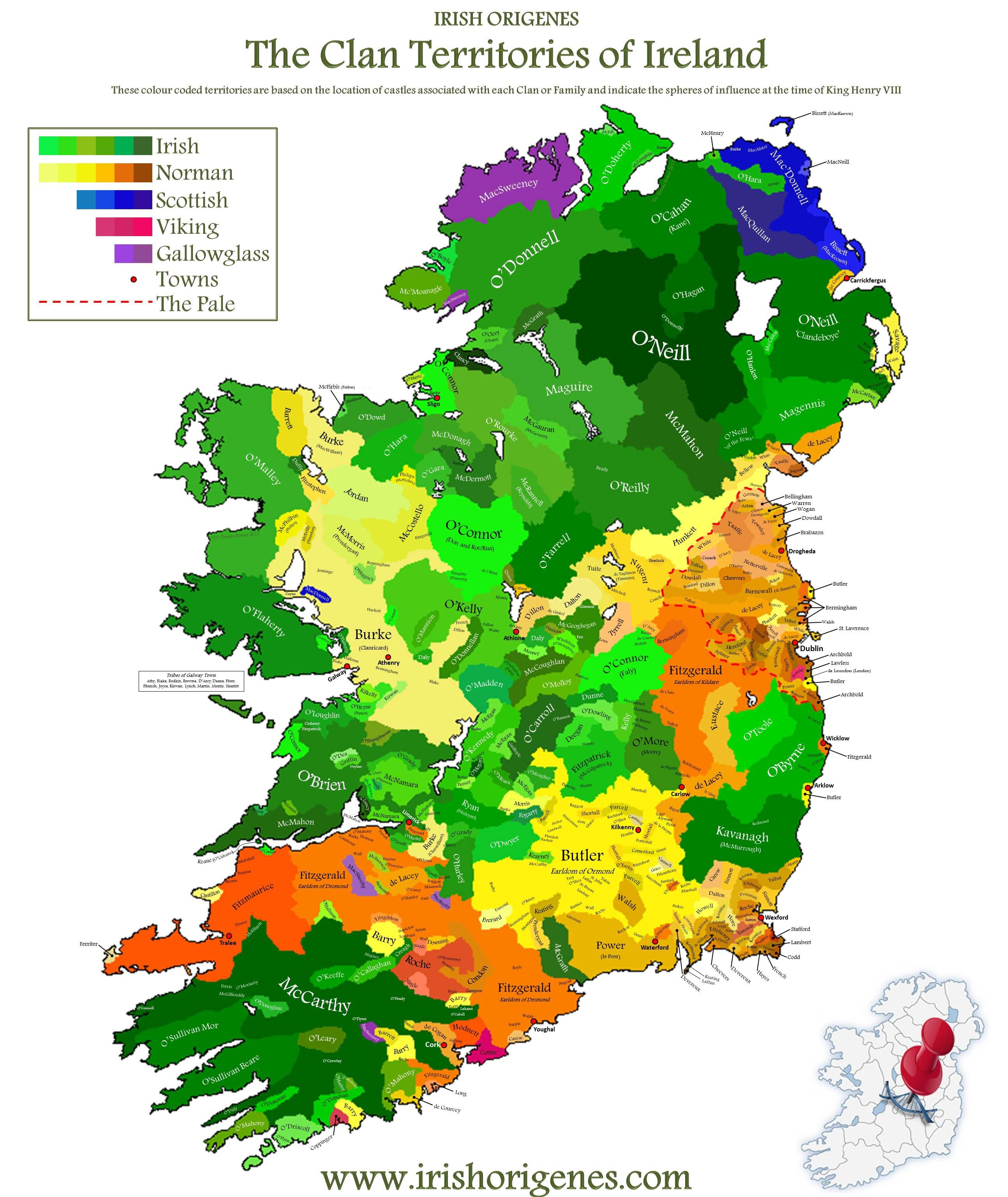 Printable Map Of Ireland Beautiful The Clan Territories Of Ireland Speak Awolf