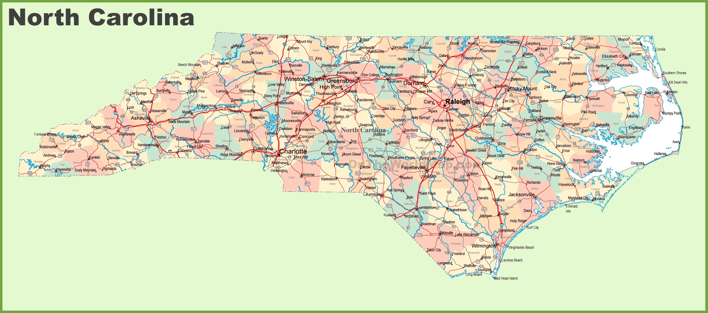 Printable Map Of North Carolina Fresh Road Map Of North Carolina With Cities ï ¿