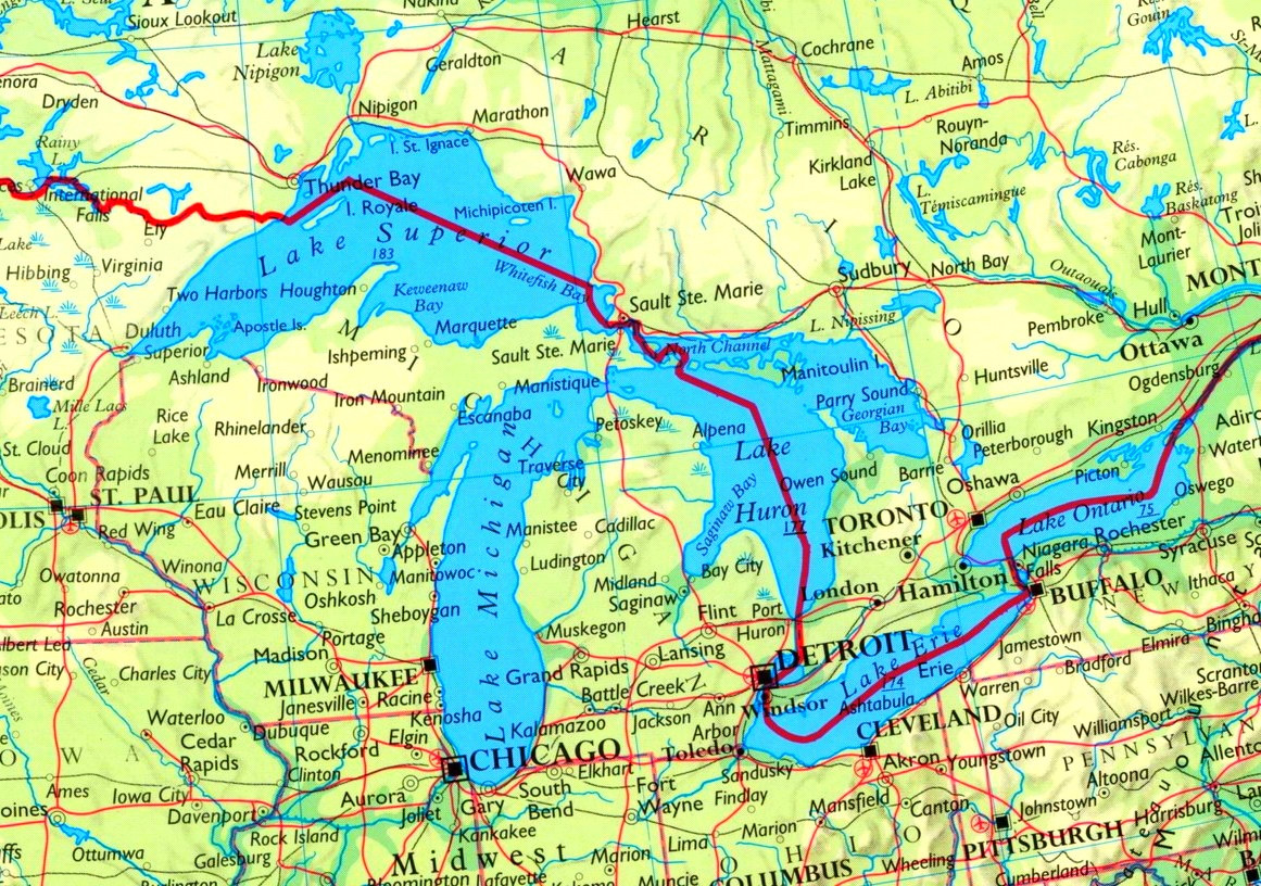 Printable Map Of The 5 Great Lakes Inspirational Map Of Great Lakes And Travel Information