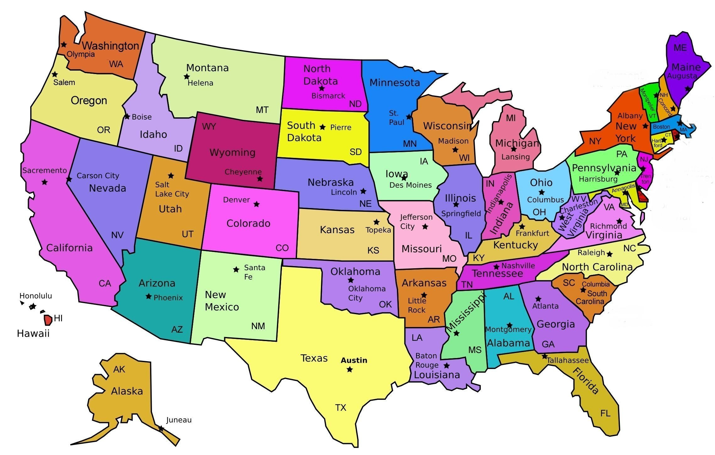 Map Usa States Cities Printable Best United States Map Printable