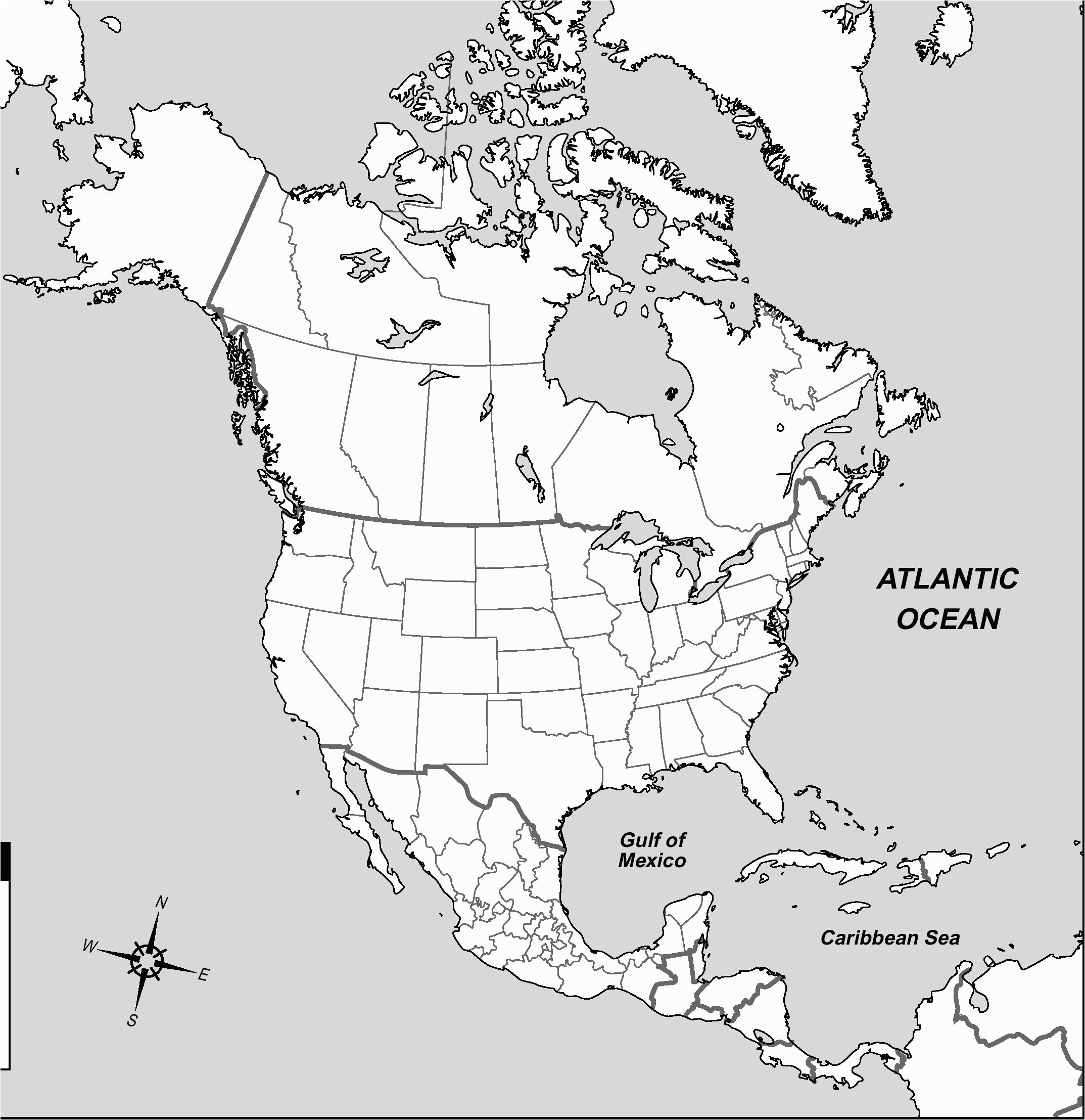 Blank north America Map with Rivers Recent United States Political