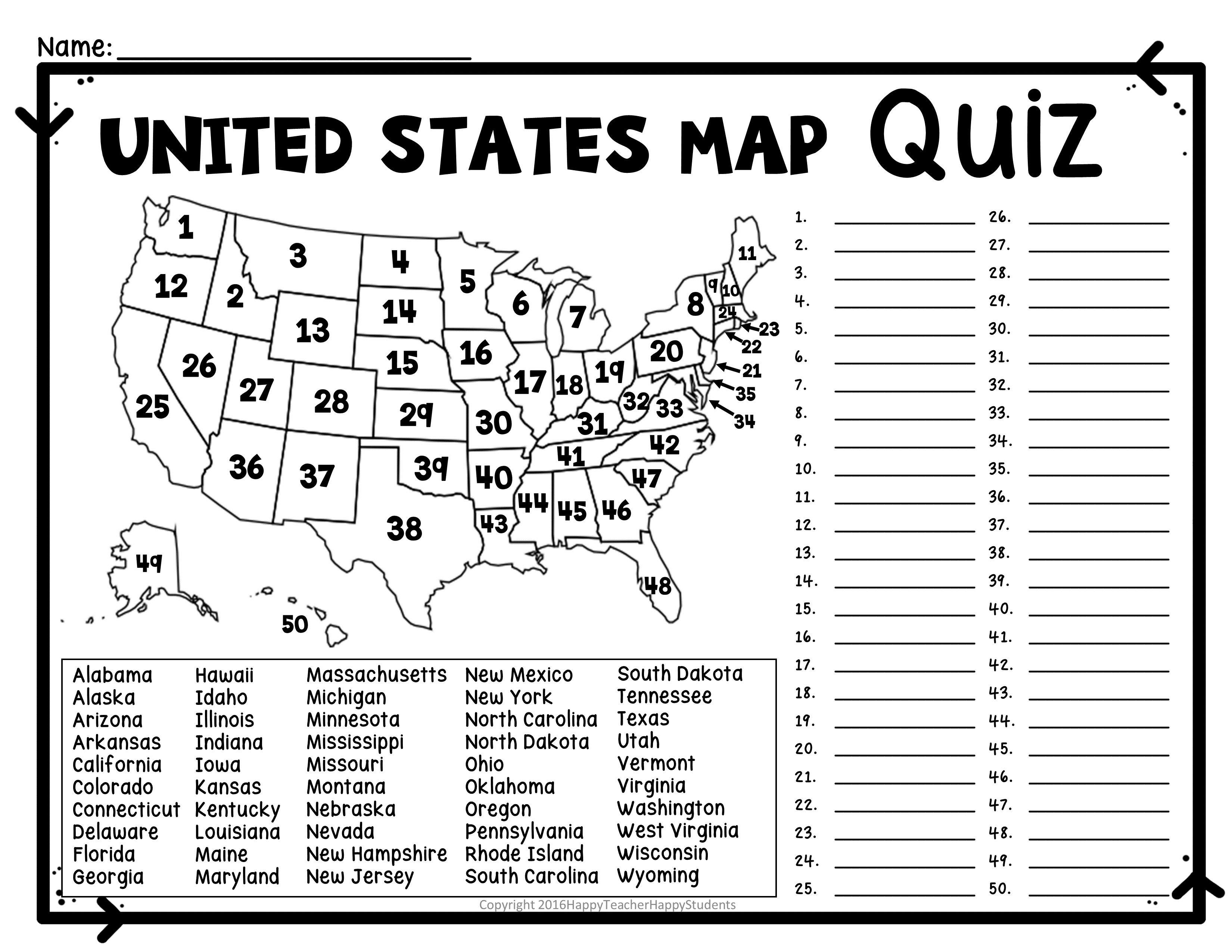 Printable Map Quiz Of The United States Inspirational Black History Month Trivia Printables New United States Map Quiz