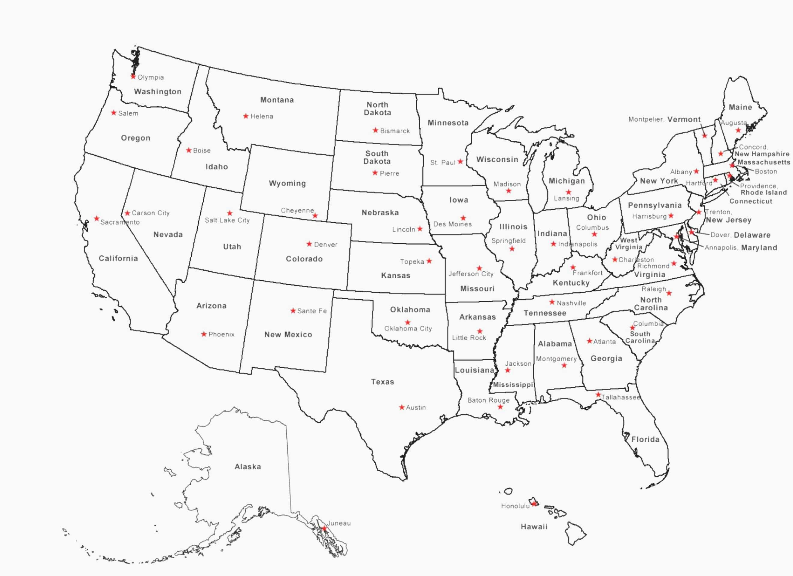 United States Map Print Best United States Map with Color
