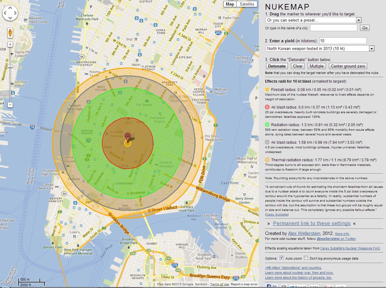 Printable Map Radius Awesome Interactive Nuke Map Displays Possible Nuke Explosion Radius Type
