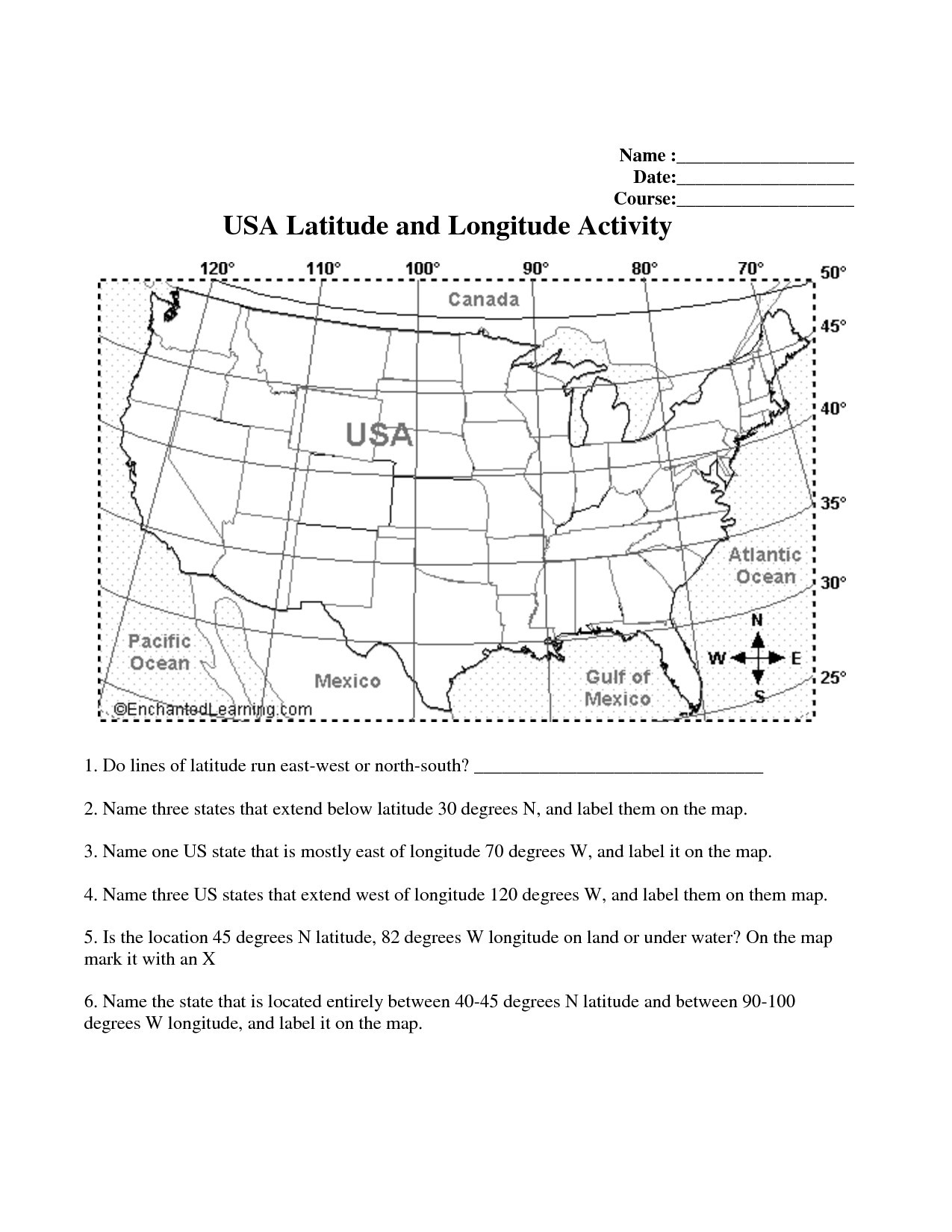 Printable Map Reading Worksheets Beautiful Map Worksheet Middle School Refrence Longitude And Latitude