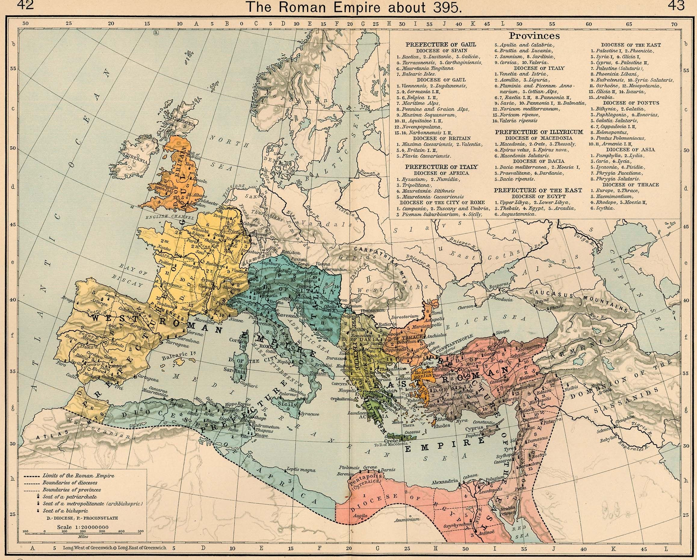 Map of The Roman Empire circa 395 AD Maps and Atlas