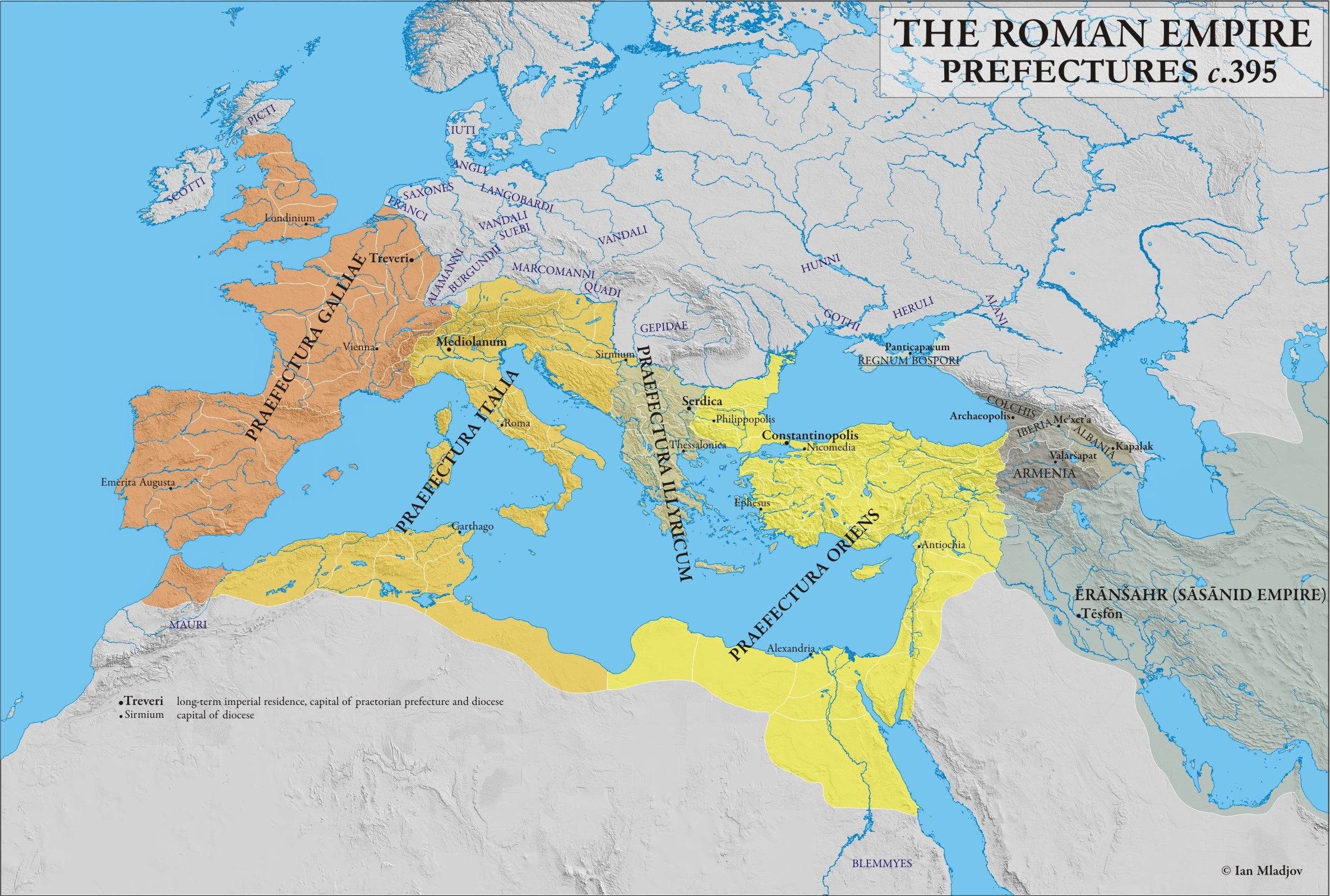 c 395 CE Prefectures of the Roman Empire