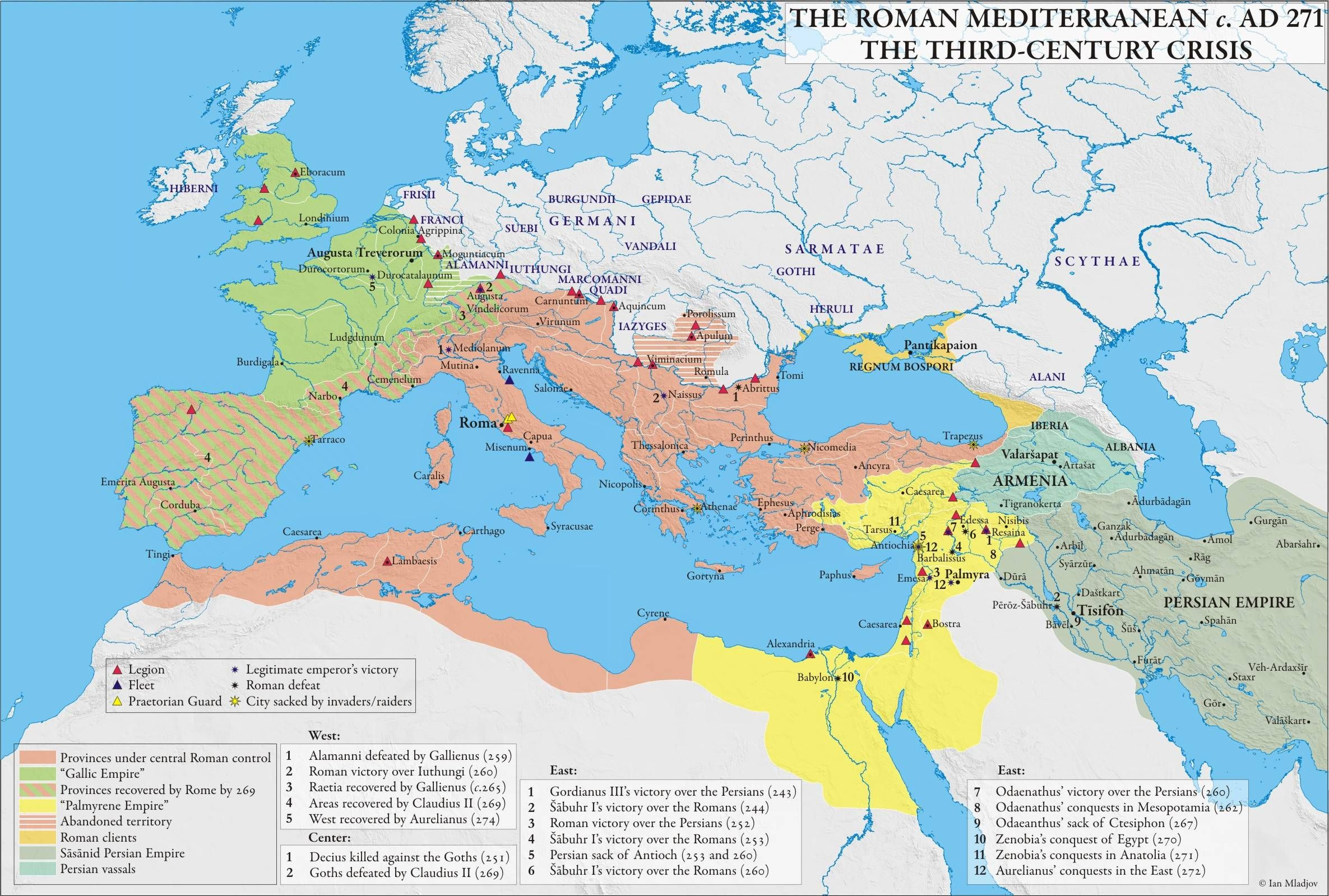 Printable Map Roman Empire Fresh The State Of The Roman Empire During The Crisis Of The Third Century
