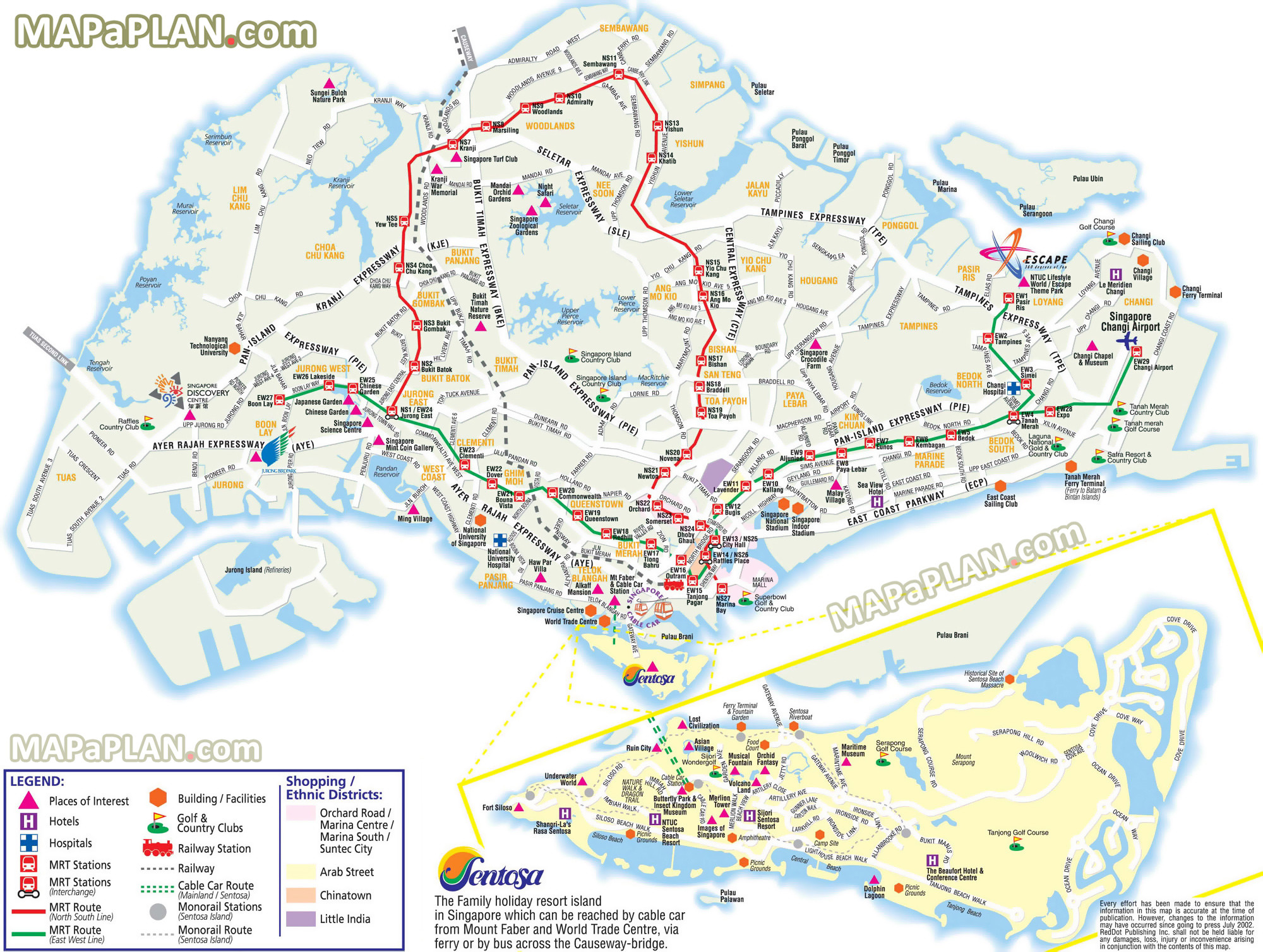 Singapore maps Top tourist attractions Free printable city