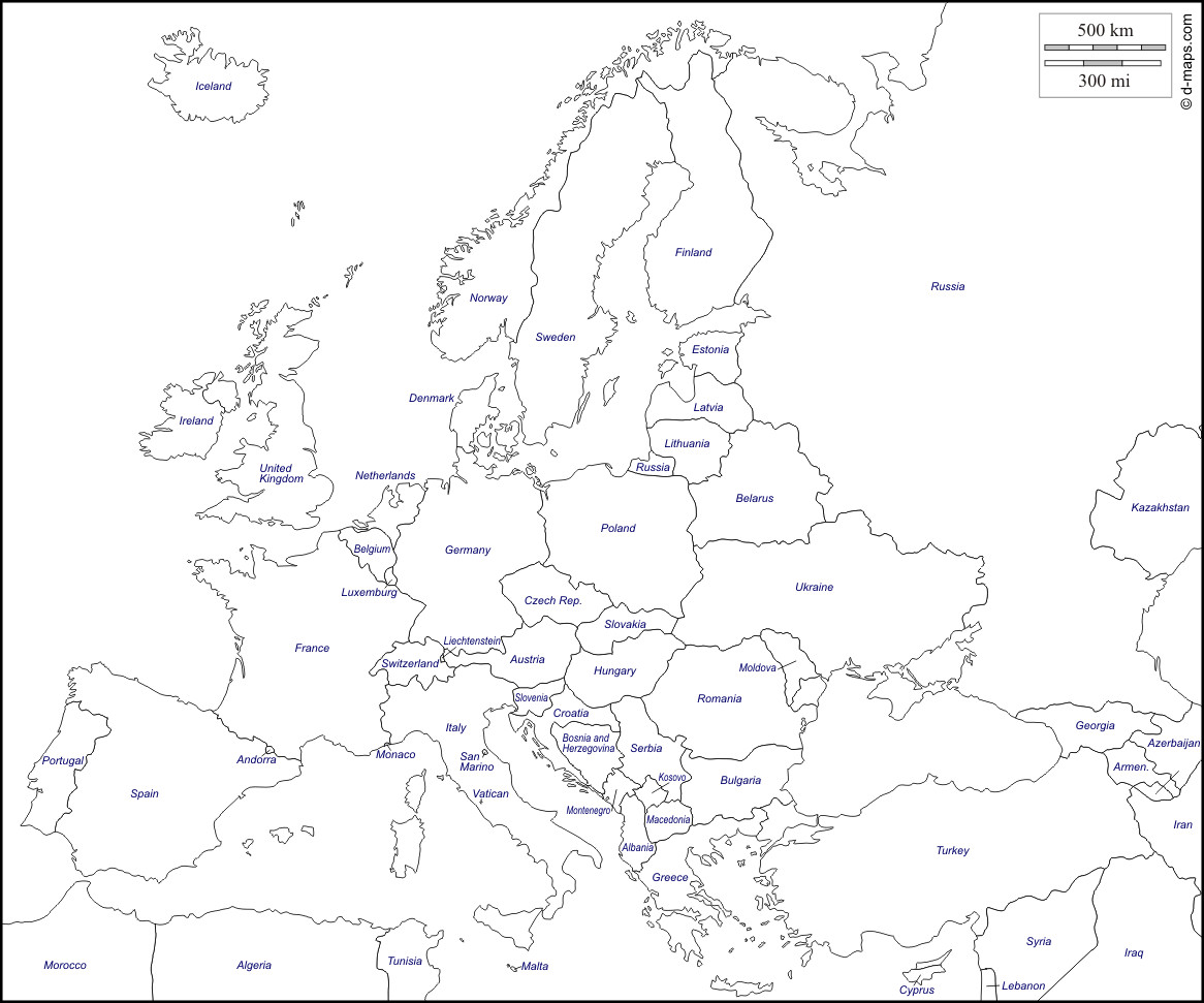 Europe free map free blank map free outline map free base map