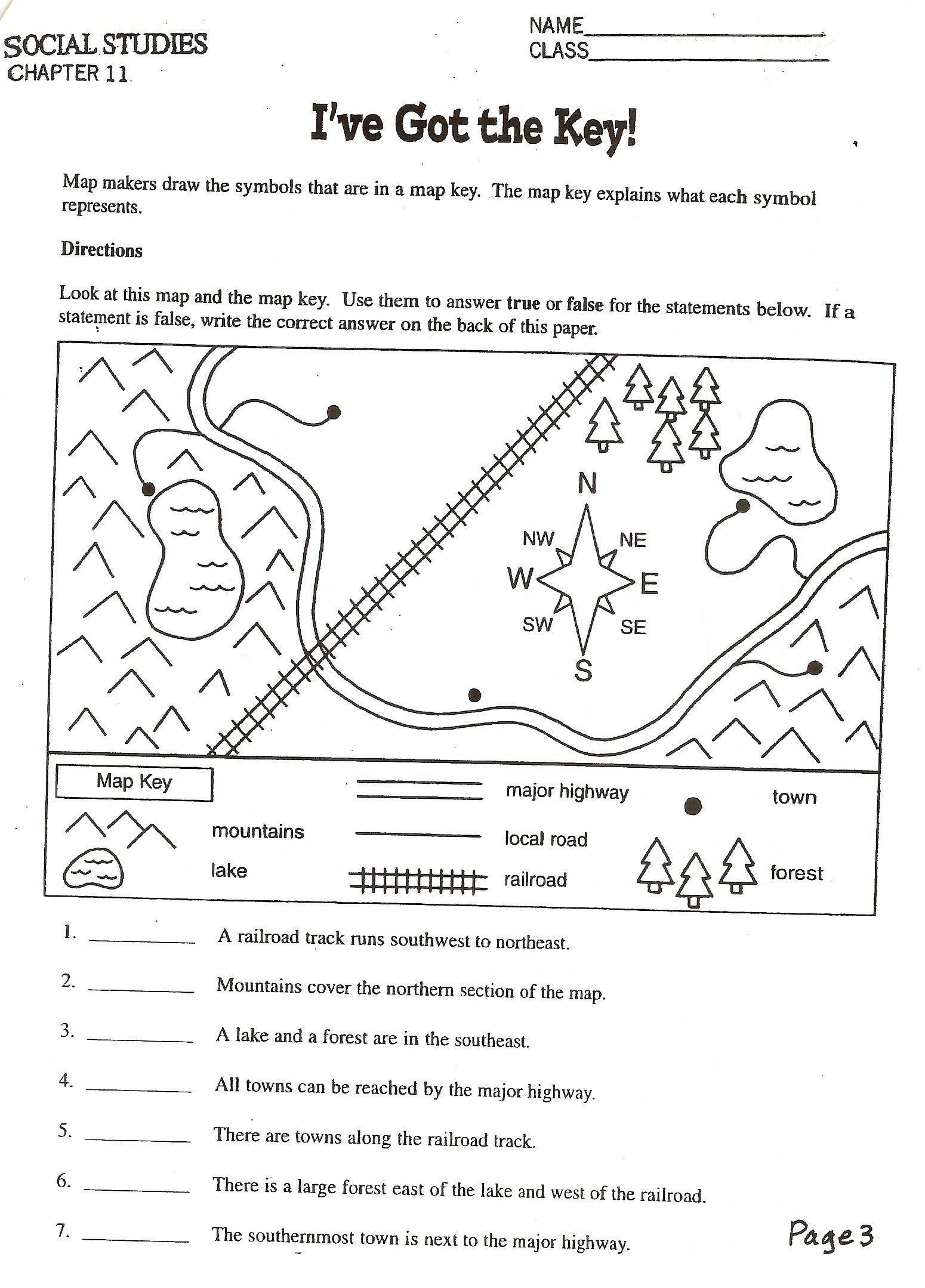 Printable Map Skills Worksheets 3rd Grade Beautiful Map Skills Cardinal Directions Worksheet Refrence Social Stu S